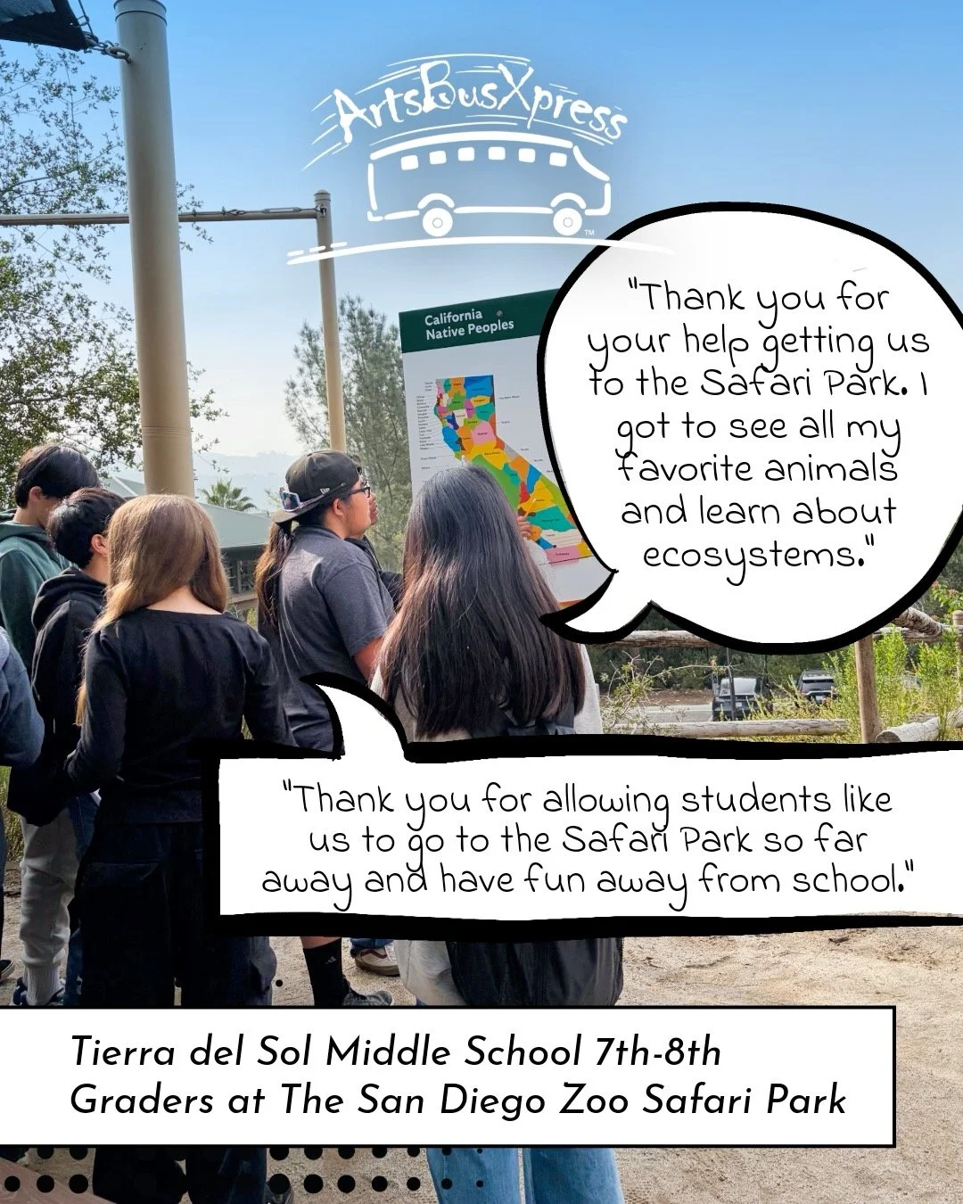 "Transportation continues to be the greatest barrier to any field trip. For many of my students, traveling to the Safari Park is not a common opportunity due to distance and financial constraints. This experience was truly special and impactful.