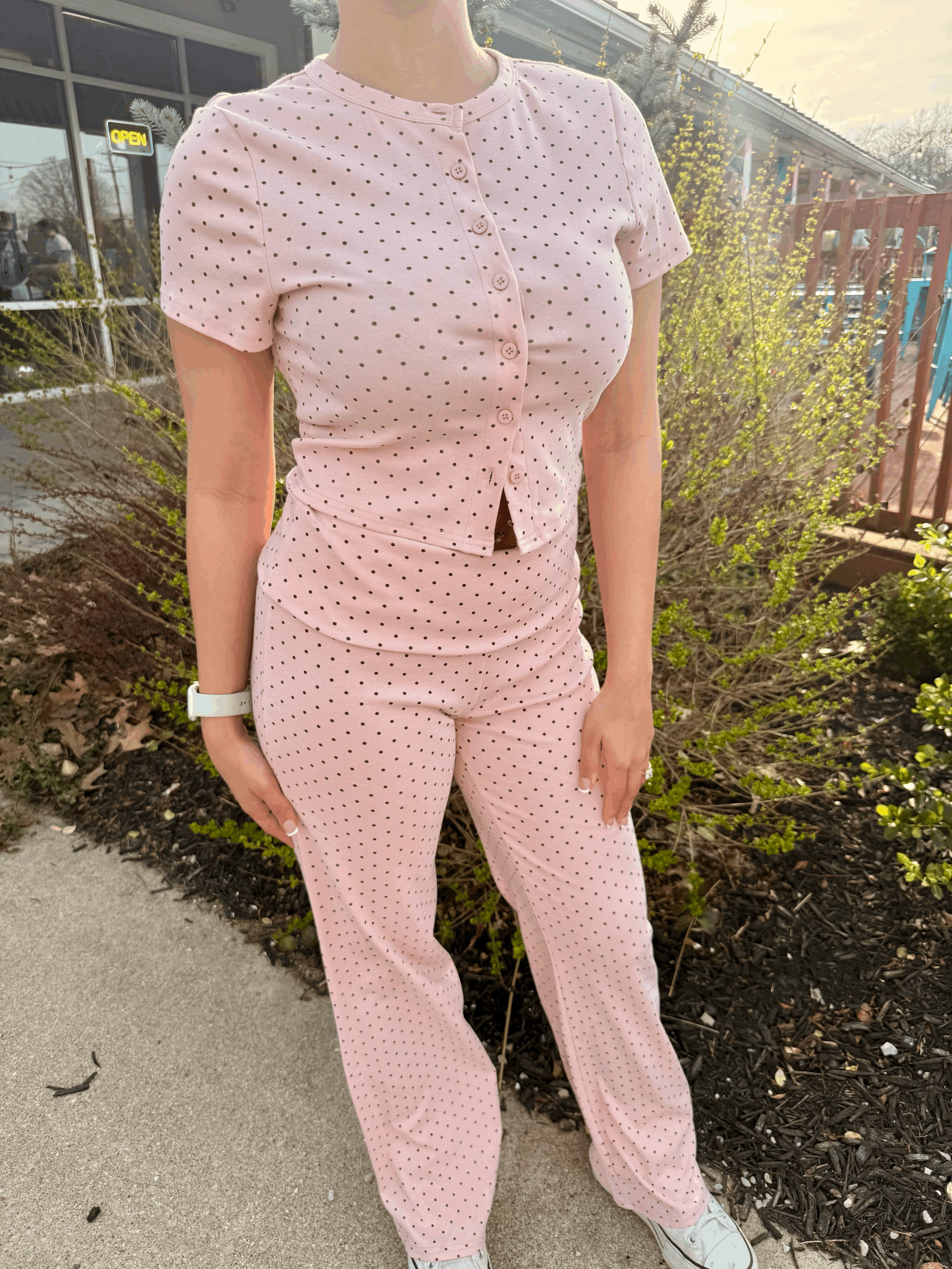 Blush Dot Yoga Flare