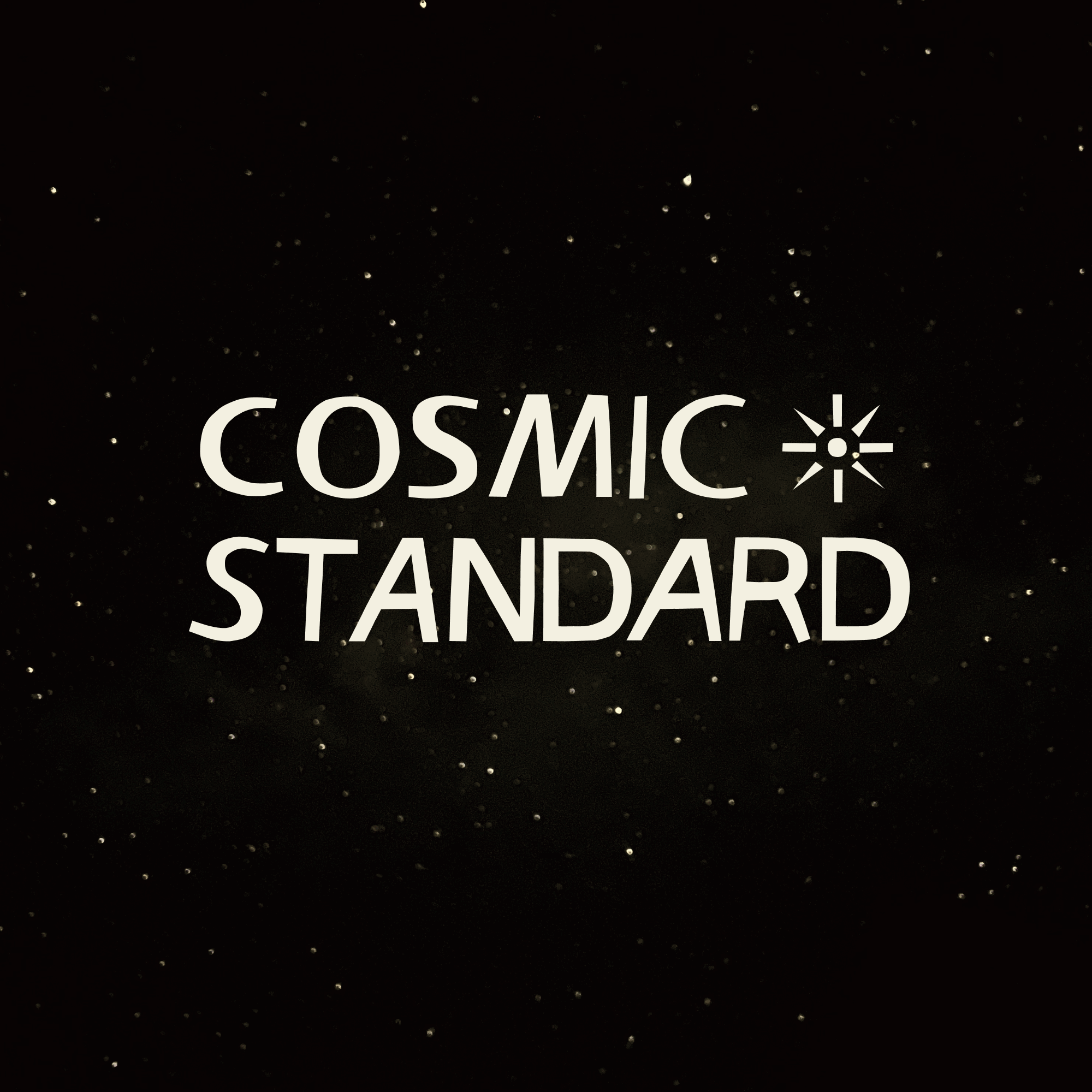Part of a book cover with the text 'COSMIC' and 'STANDARD' visible against a dark starry background.