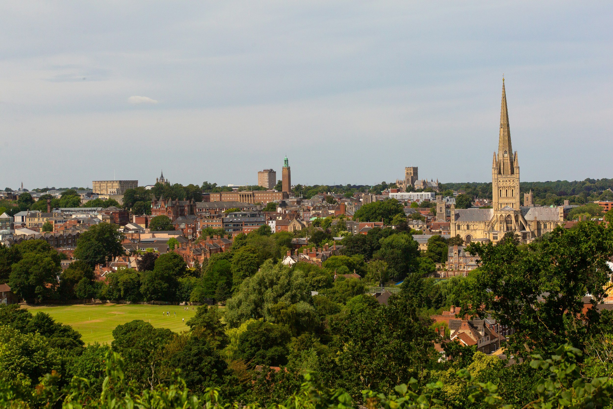 Norwich skyline representing networking and connectivity services across Norfolk and East Anglia.
