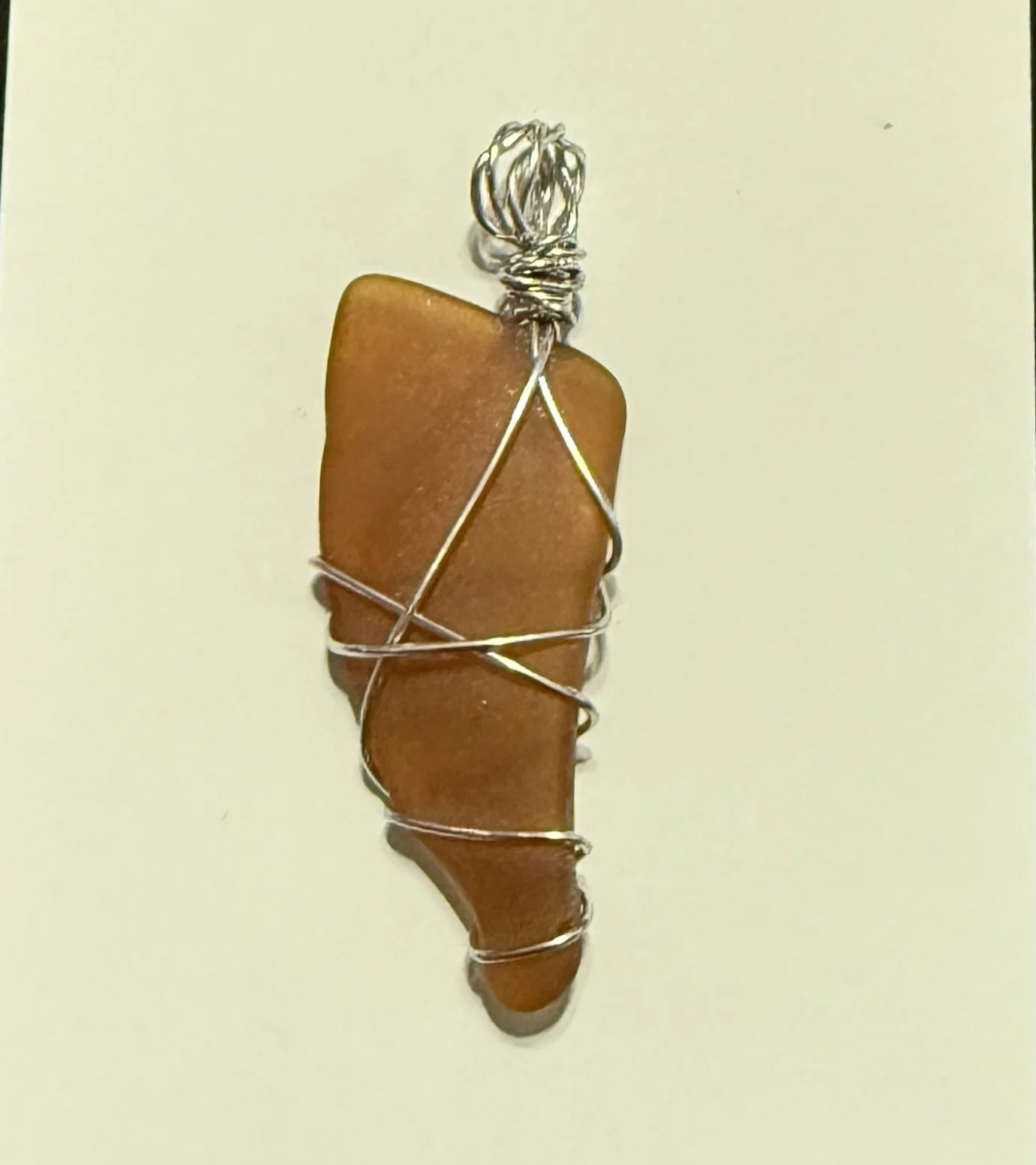 Real Sea Glass Wire Wrapped Necklace