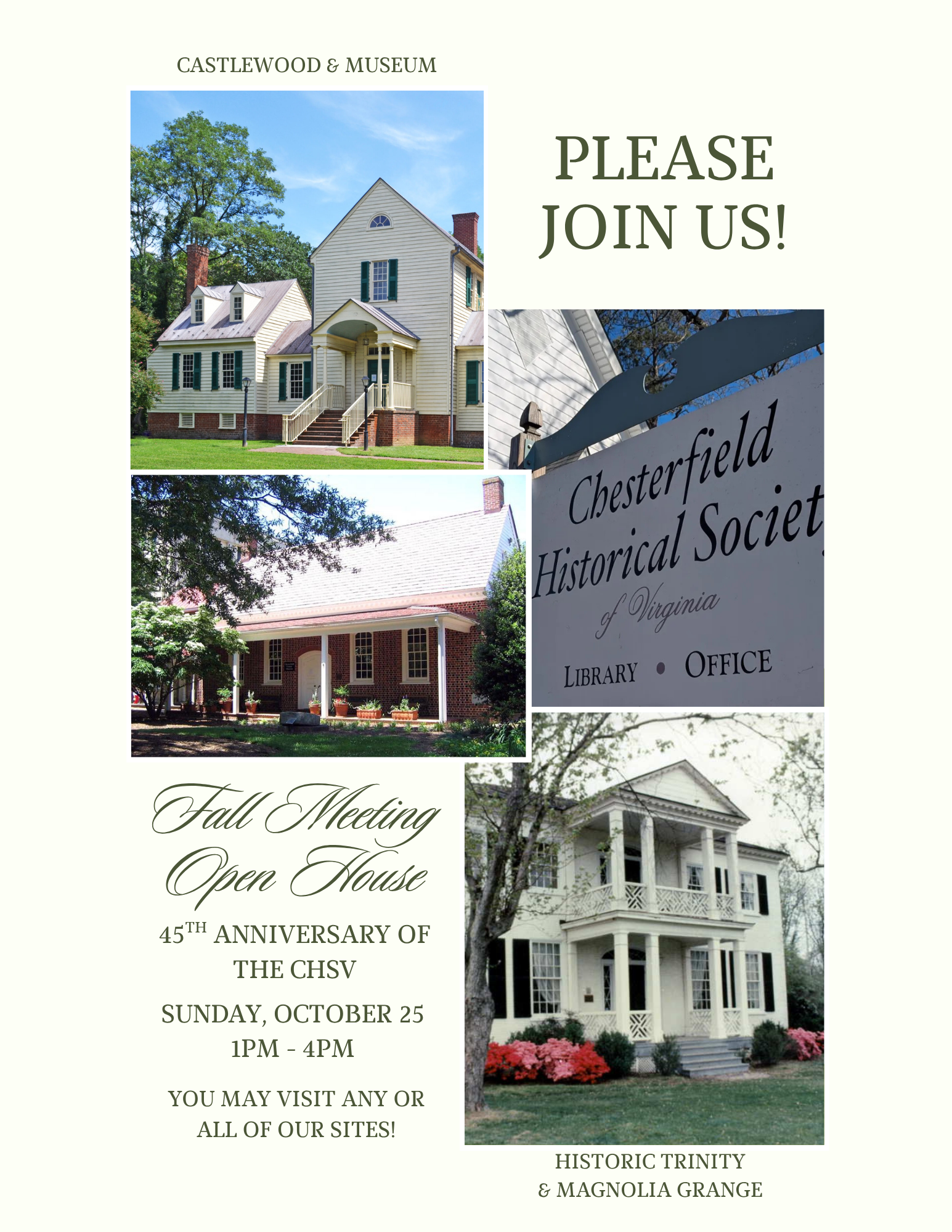 Historical Society 45th Anniversary Open House