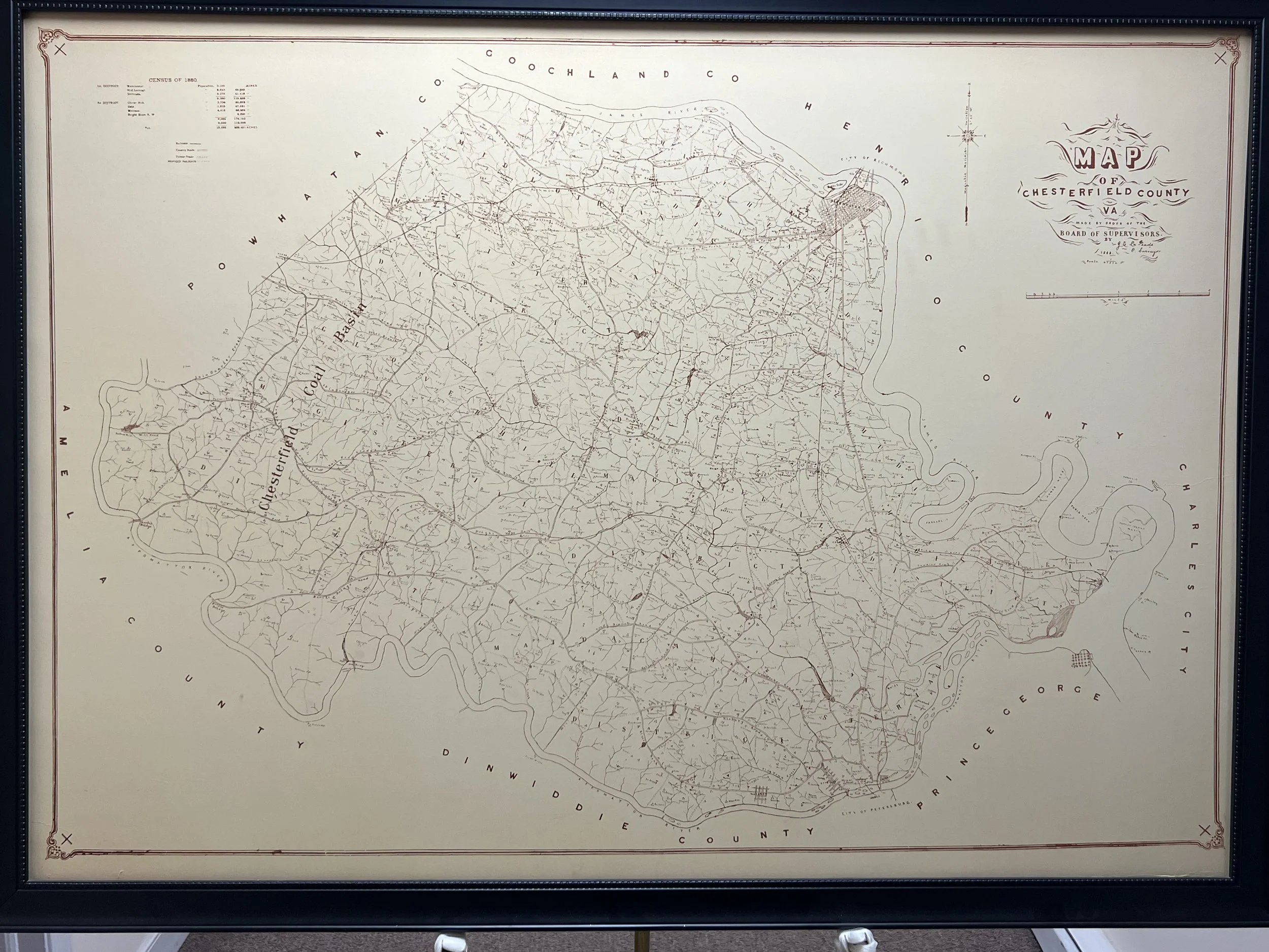 1888 County Map by La Prade