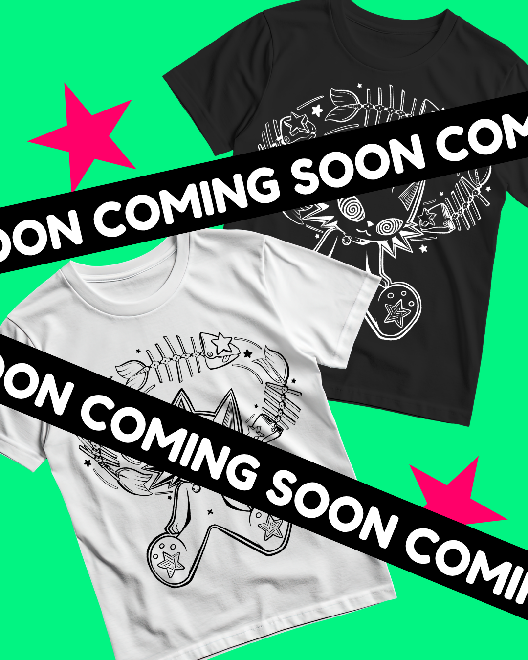 Two t-shirts, many different colours, alternative design, handcrafted, screenprinted, streatwear apparel and clothing, pop culture with a mix of skate culture