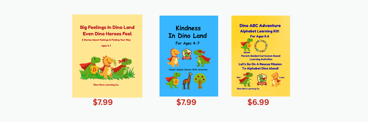 Dino Hero Learning Co. children's books- Rex, Luna and Splash