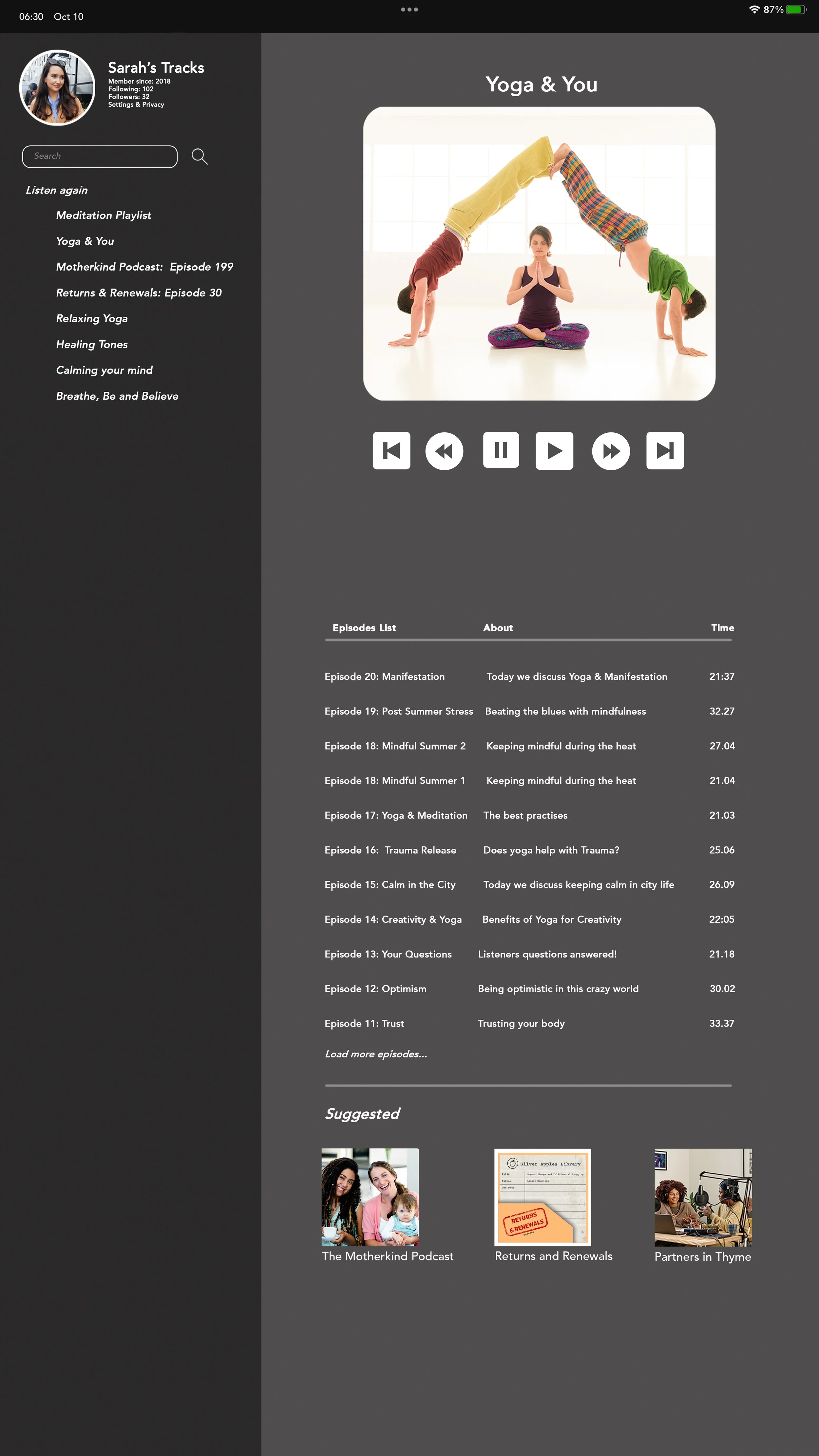 Podcast Interface