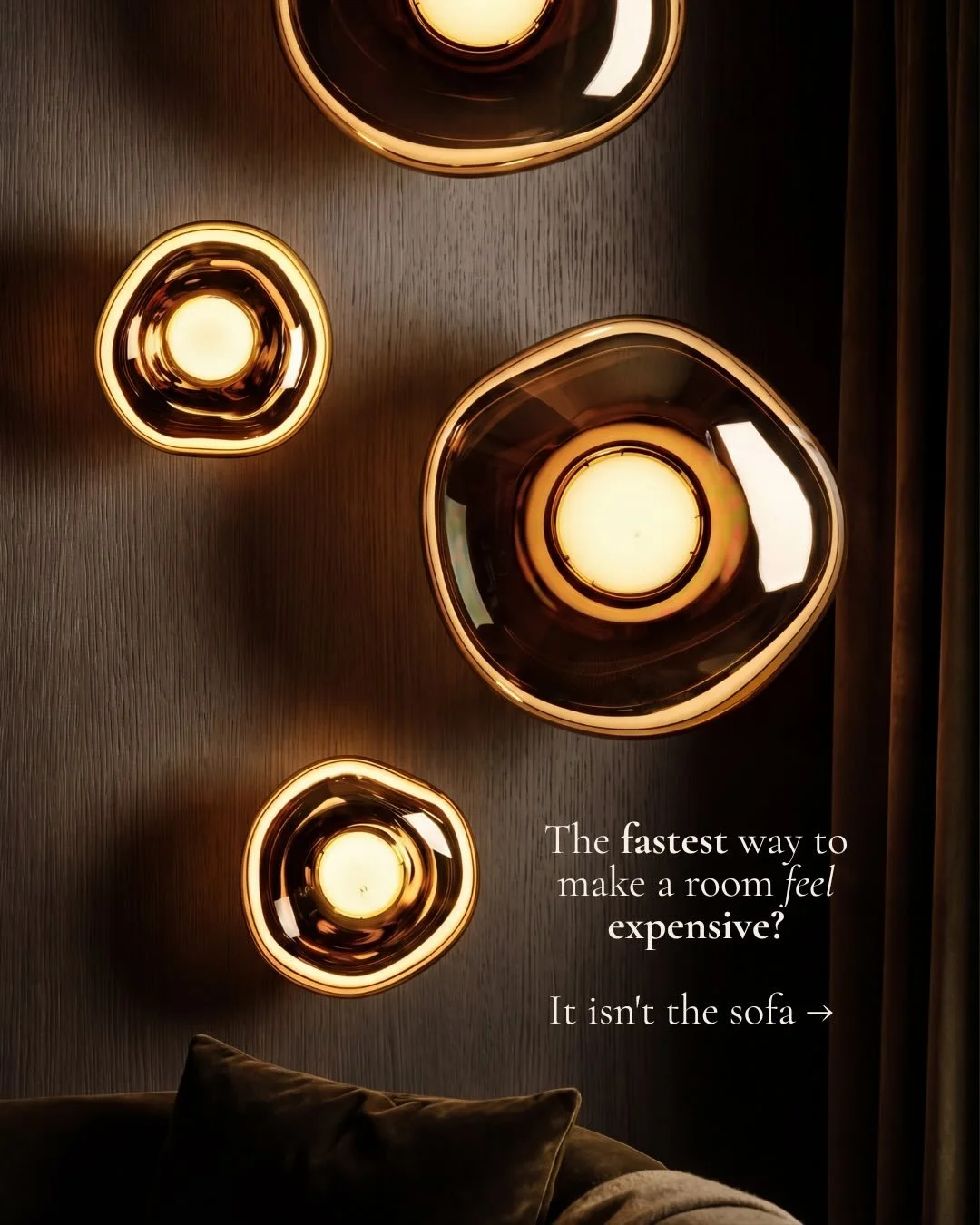 A house can be beautiful by day, but the magic comes later &mdash; when the sun lowers, the lamps glow, and everything softens into something low and golden. 

Lighting is what decides whether a room feels flat or alive, cold or intimate. This is wha