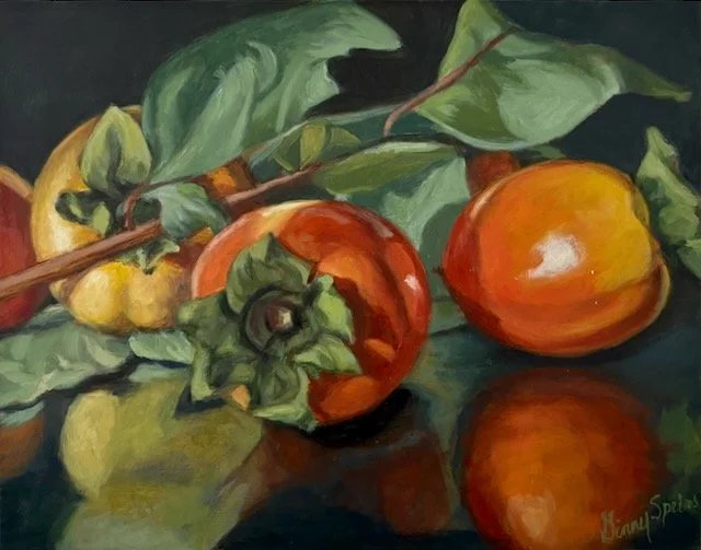 Persimmons on Zinc 11" x 14"