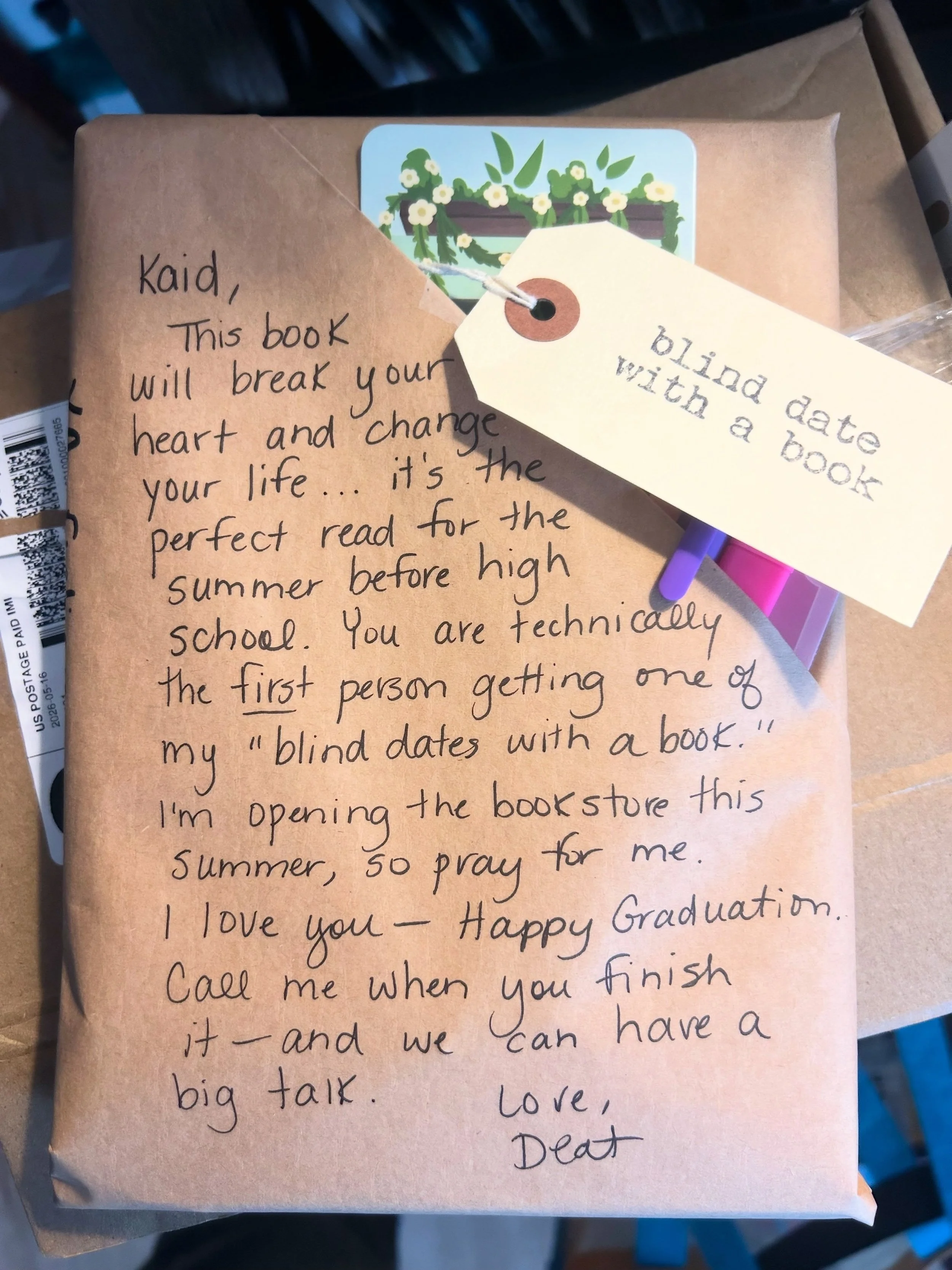 Blind dates make the perfect gift for special occasions 🥹.
My little neighbor graduated 8th grade- and if you know anything about Aster Lane, you know it&rsquo;s been a journey and a half watching this group of children grow up. If you have a specif