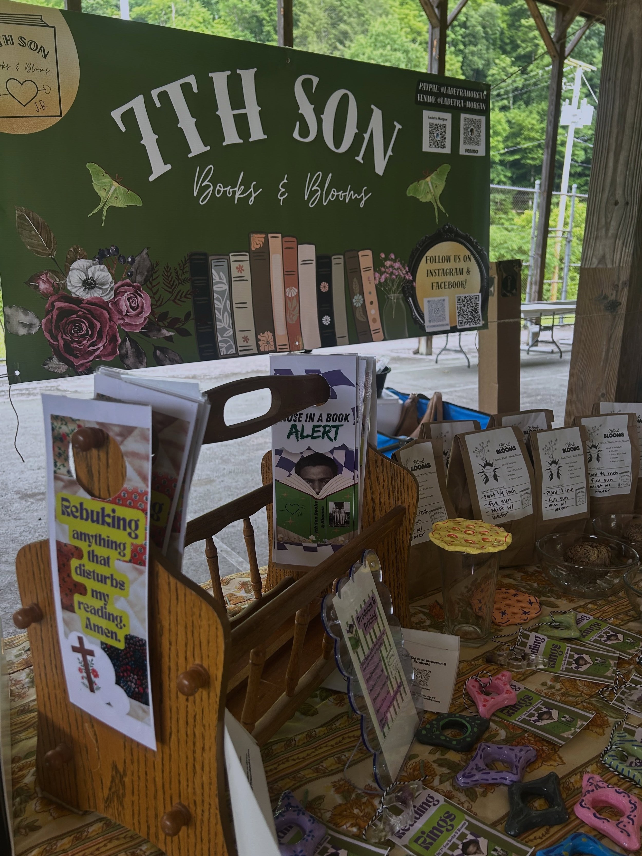 7th Son Books &amp; Blooms and @holler.home are set up at the HYDEN Creators fest! Come see us ❤️