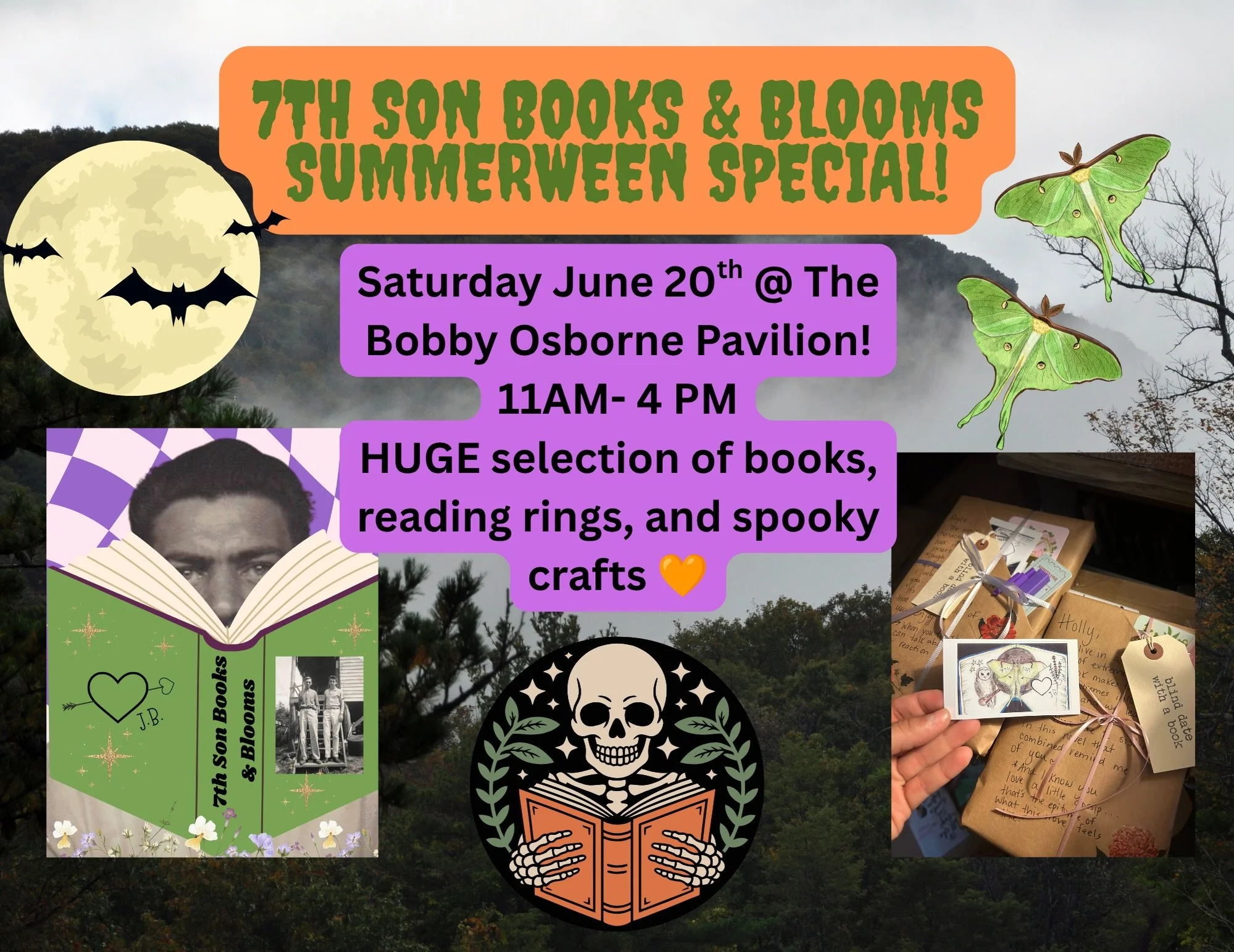 June 20th!
Come visit 7th Son Books &amp; Blooms for Summerween at the Bobby Osborne Pavilion in HYDEN! Will you be there?