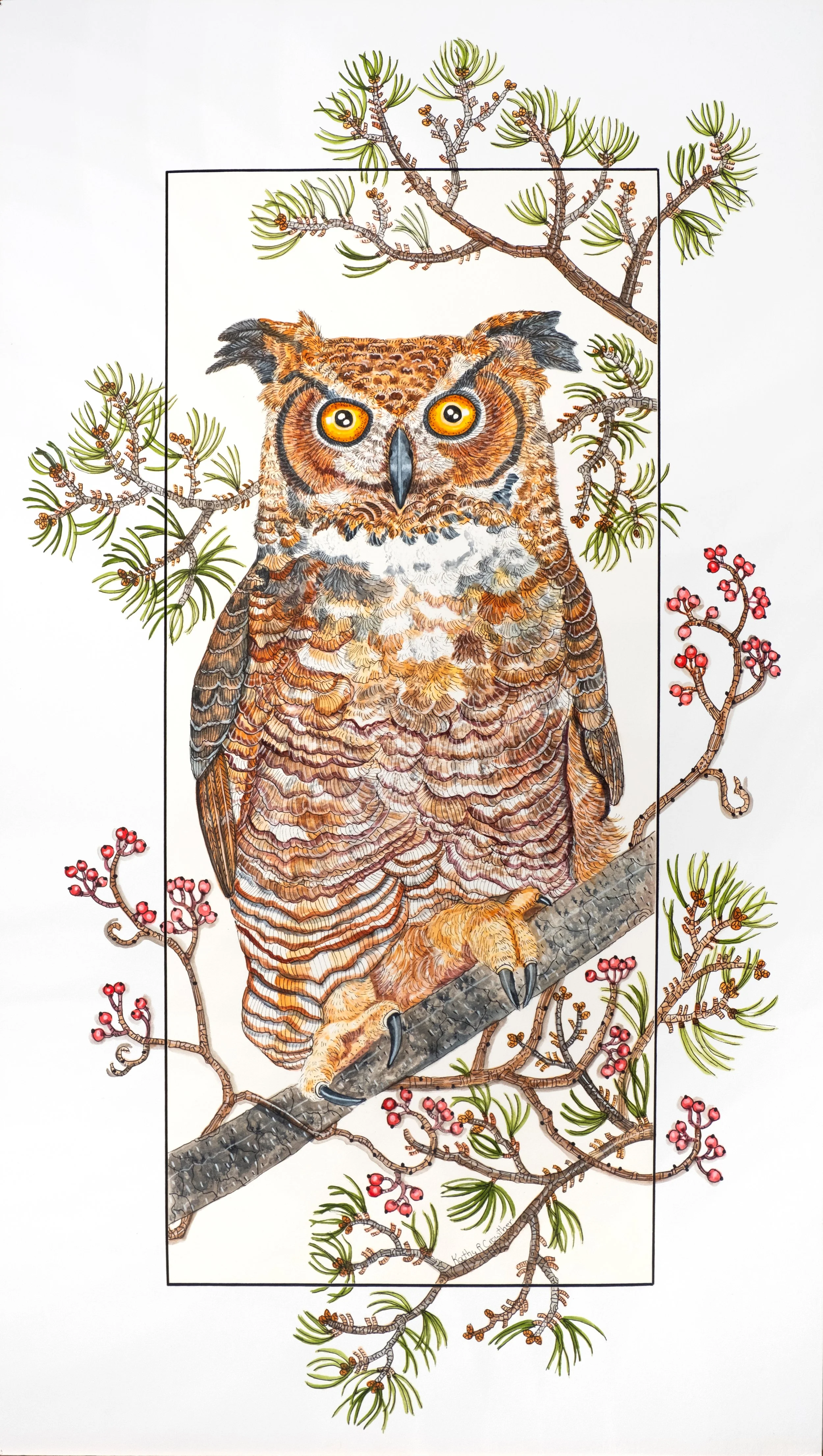 Great Horned Owl - 18" x 30"