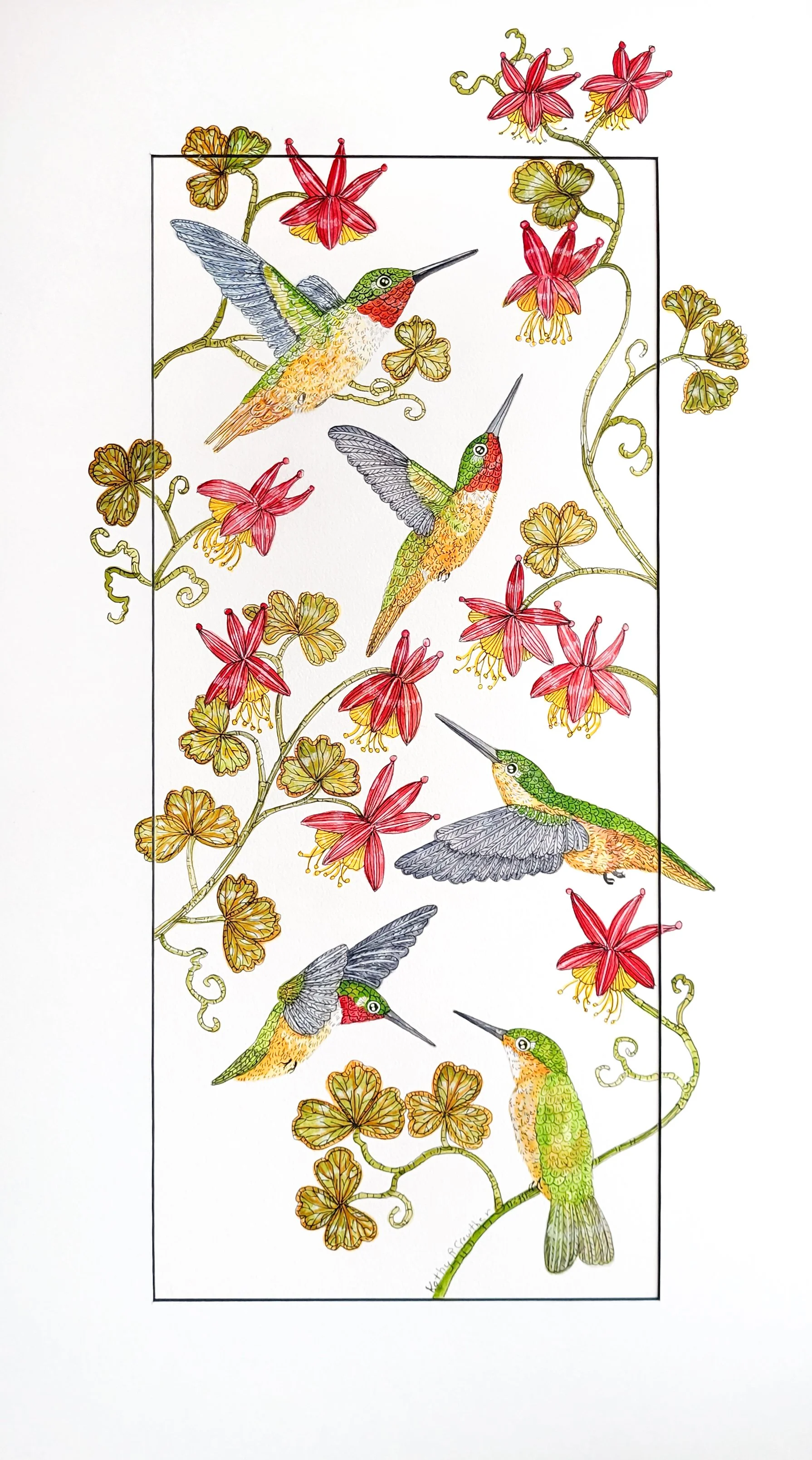 Hummingbird Dance - 18" x 30"