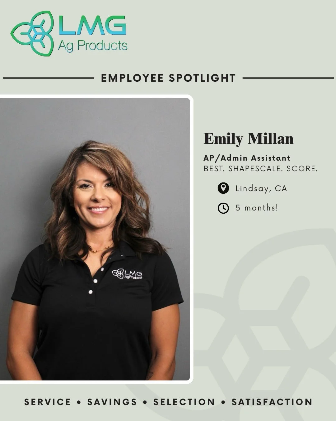Employee Spotlight: Emily Millan! 🌟

Though Emily is somewhat new to the team, she has already made such a positive impact on our team! As our AP/Admin Assistant, she helps keep things running smoothly behind the scenes and is always willing to jump