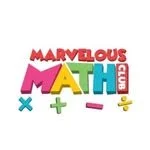 Colorful logo for Marvelous Math Club with playful typography and math symbols