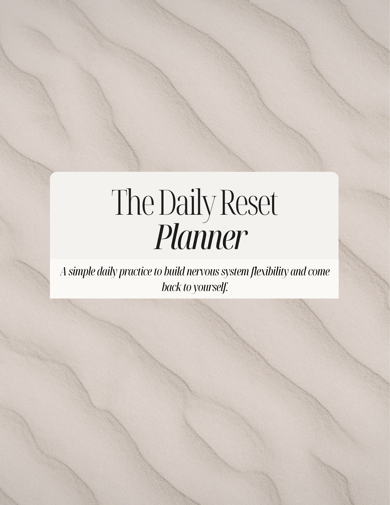 The Daily Reset Planner