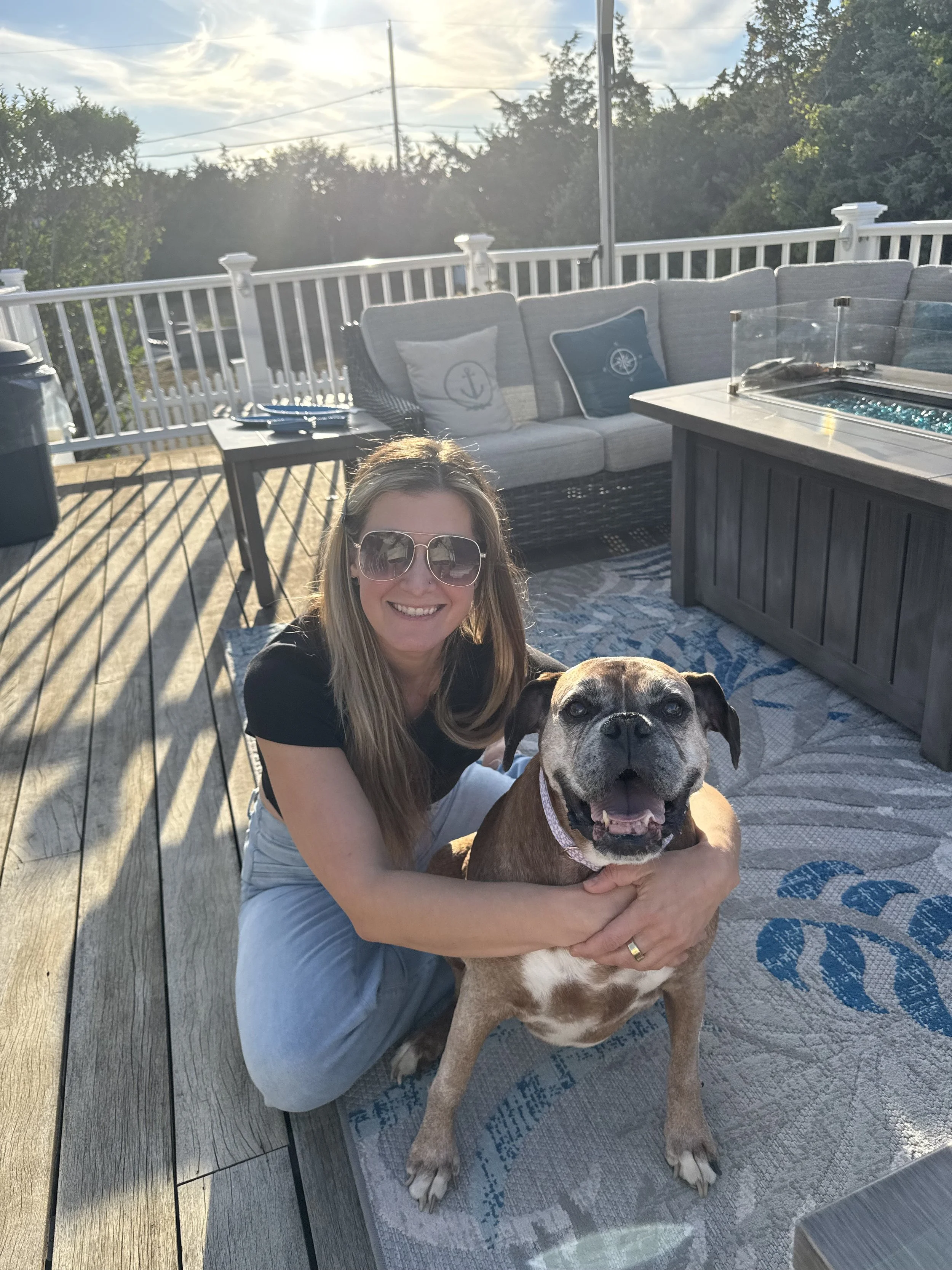 Marissa Mihos and her dog Maya wellness coach lifestyle photo