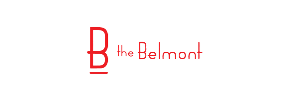 Logo with a large red letter B and the words "the Belmont" in red text.