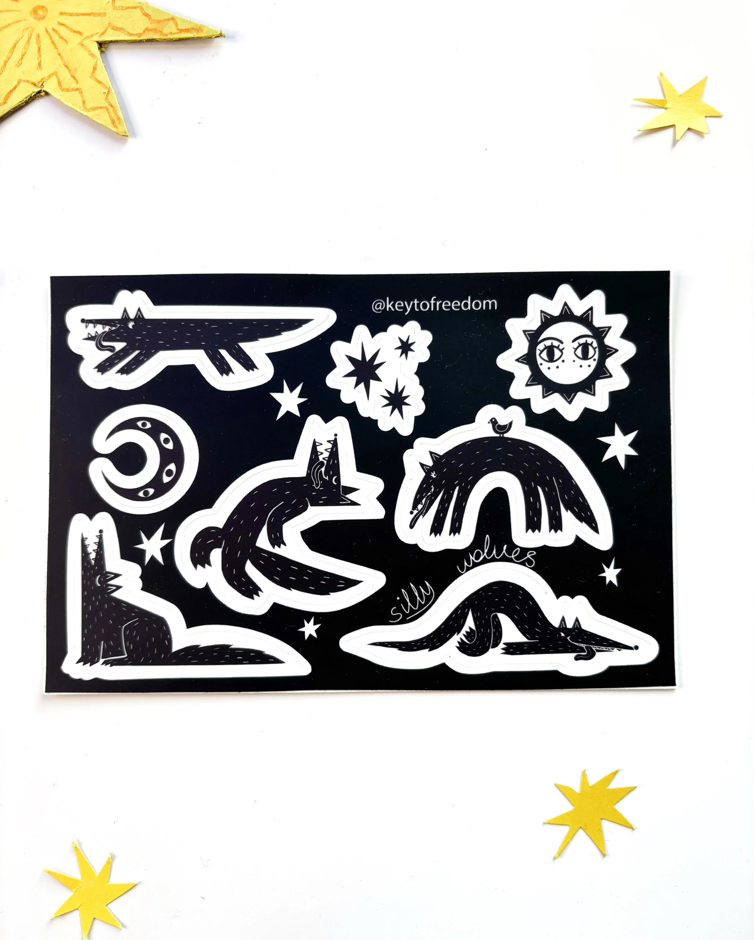 Black Wolves Sticker Sheet