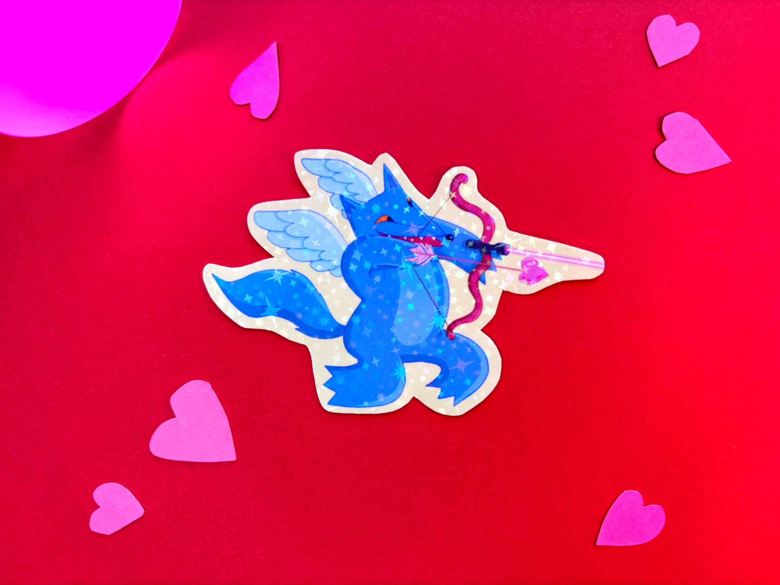 Cupid Wolf Sticker