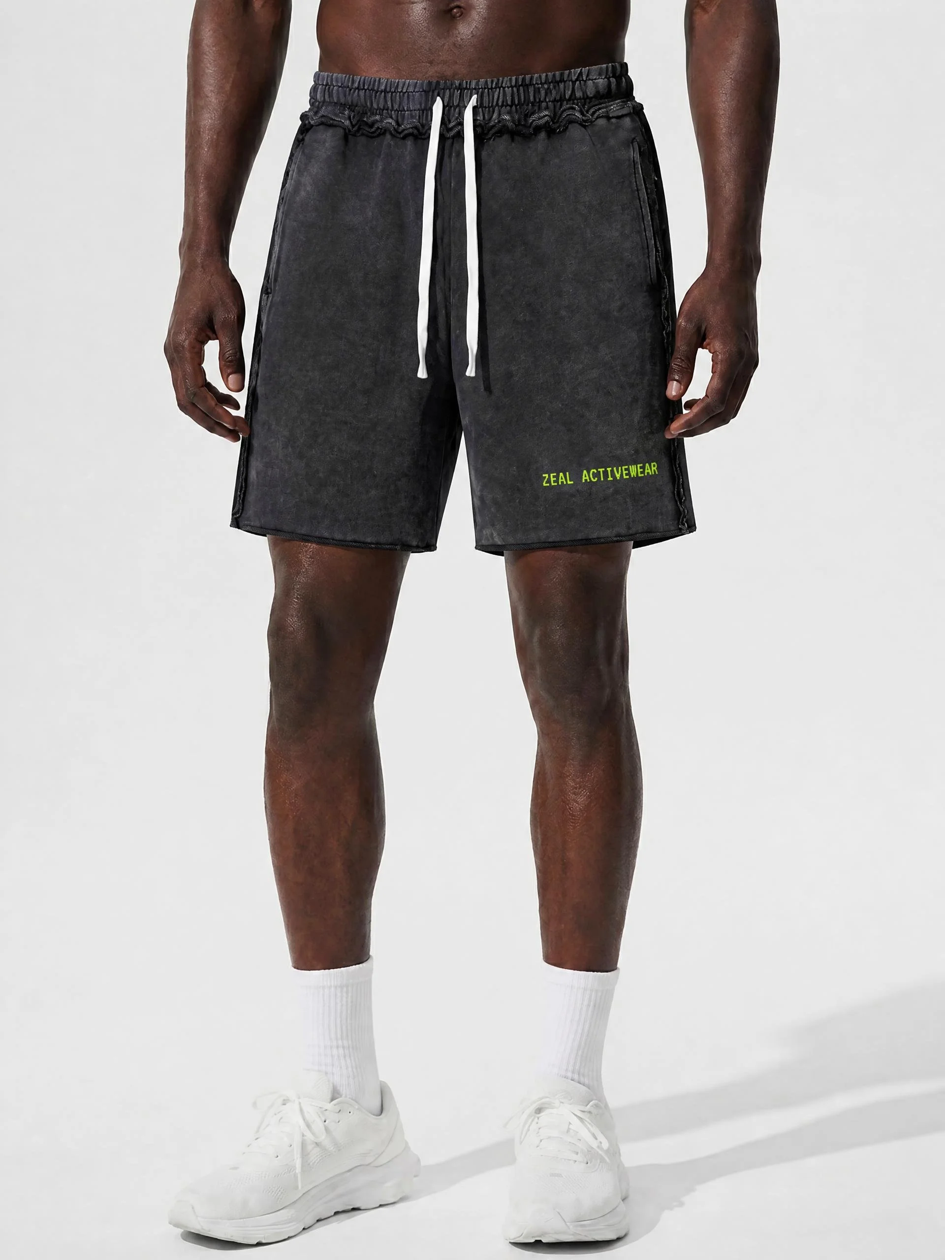001 Mineral Wash Raw Edge Shorts