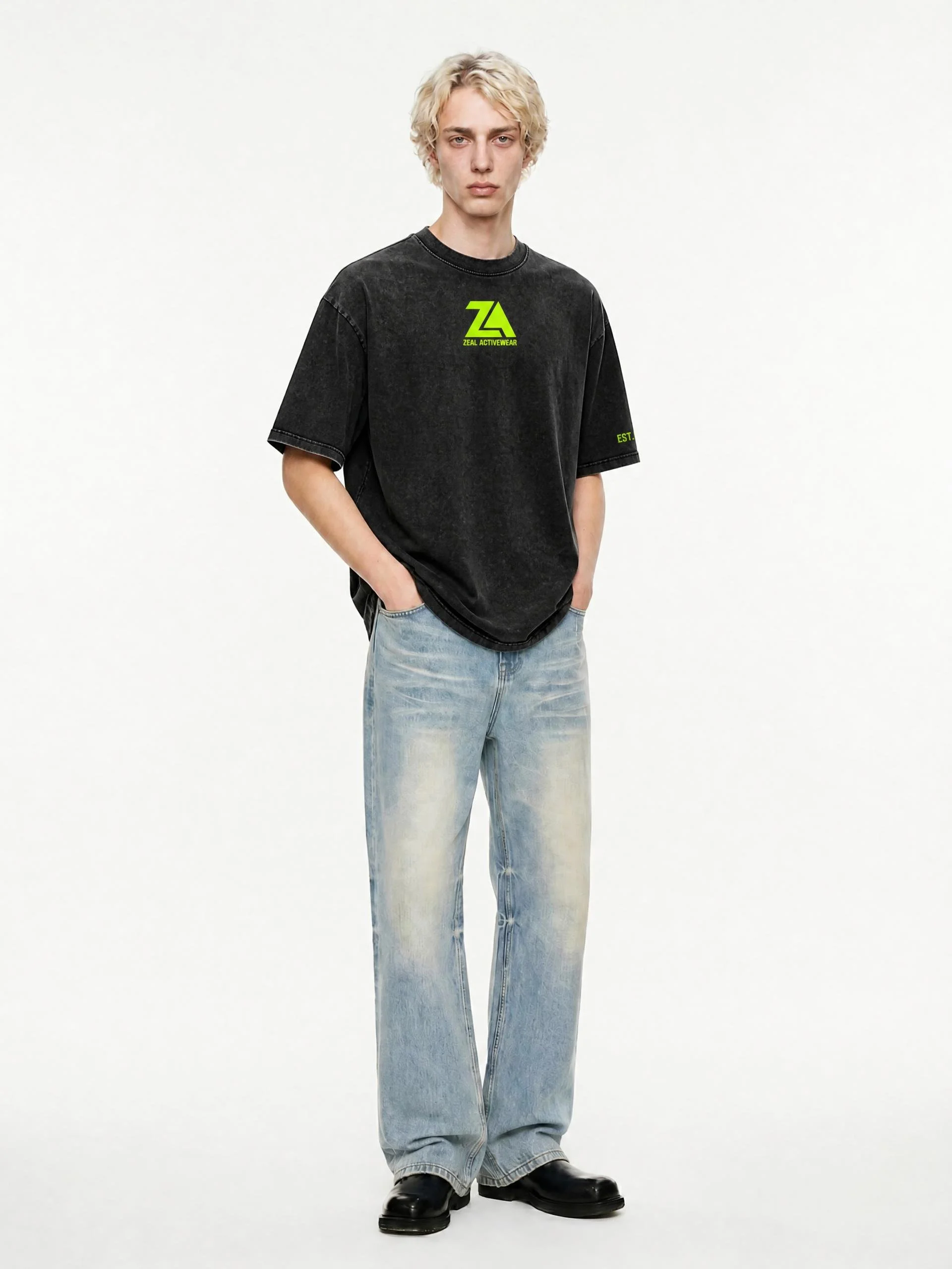 001 Snow Washed Oversized Cotton T-Shirt