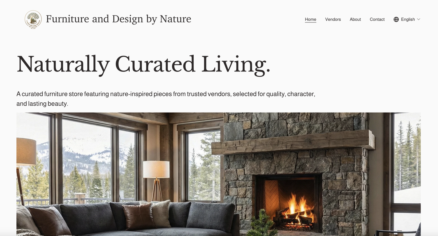 Furniture and Design by Nature website example