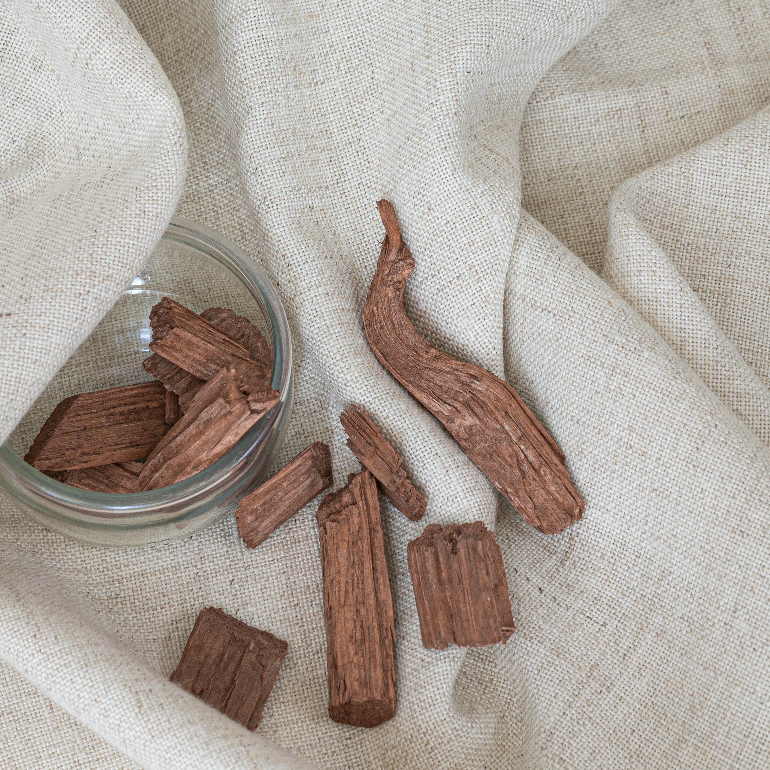 Cedarwood Atlas (Cedrus Atlantica Bark Oil)
Distilled from the wood of the Atlas cedar, this oil is rich in sesquiterpenes – cedrol among them – which give it a naturally calming, antibacterial character. On skin, it's associated with soothing irrita