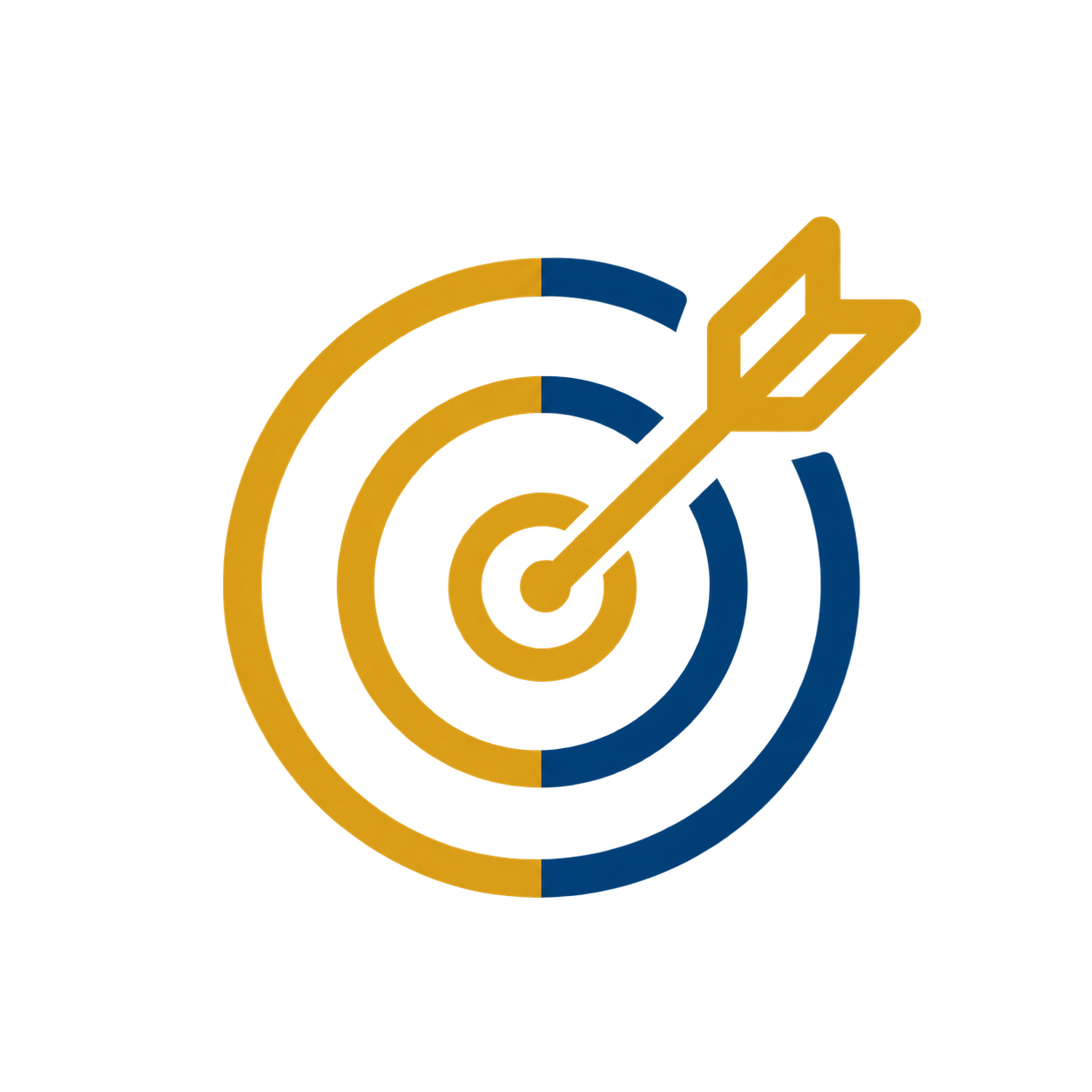 Colorful 3D icon of a target with an arrow hitting the bullseye, featuring yellow, blue, and red segments.