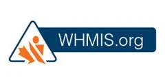 WHMIS.org logo featuring a warning triangle with an exclamation mark and a stylized orange and white figure.