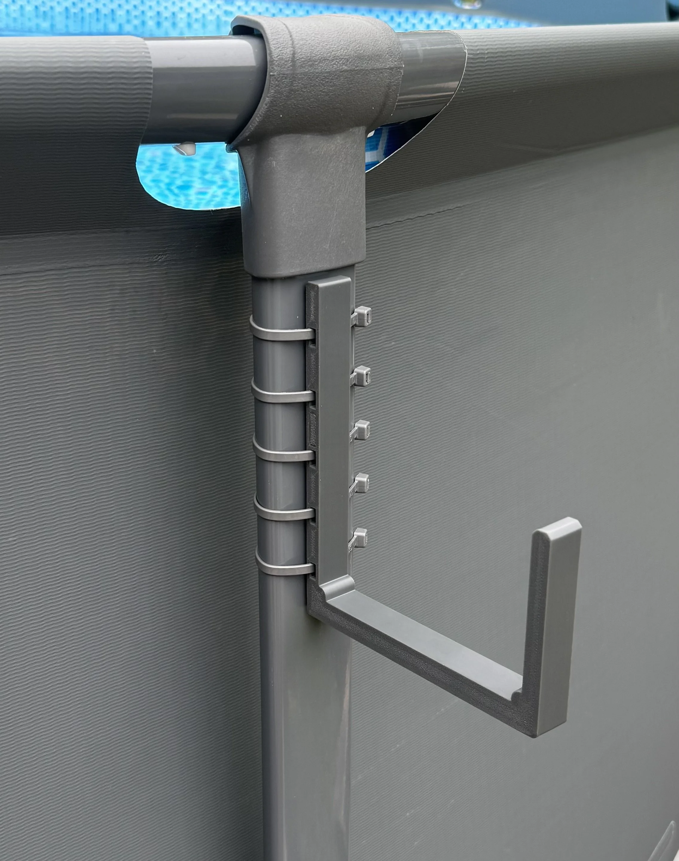 Dark Gray ABS Intex Bestway Coleman Above Ground Pool Accessory Hooks for Goggles Towels Skimmer Nets Hoses & Poles 4 Pack Zip Ties Included