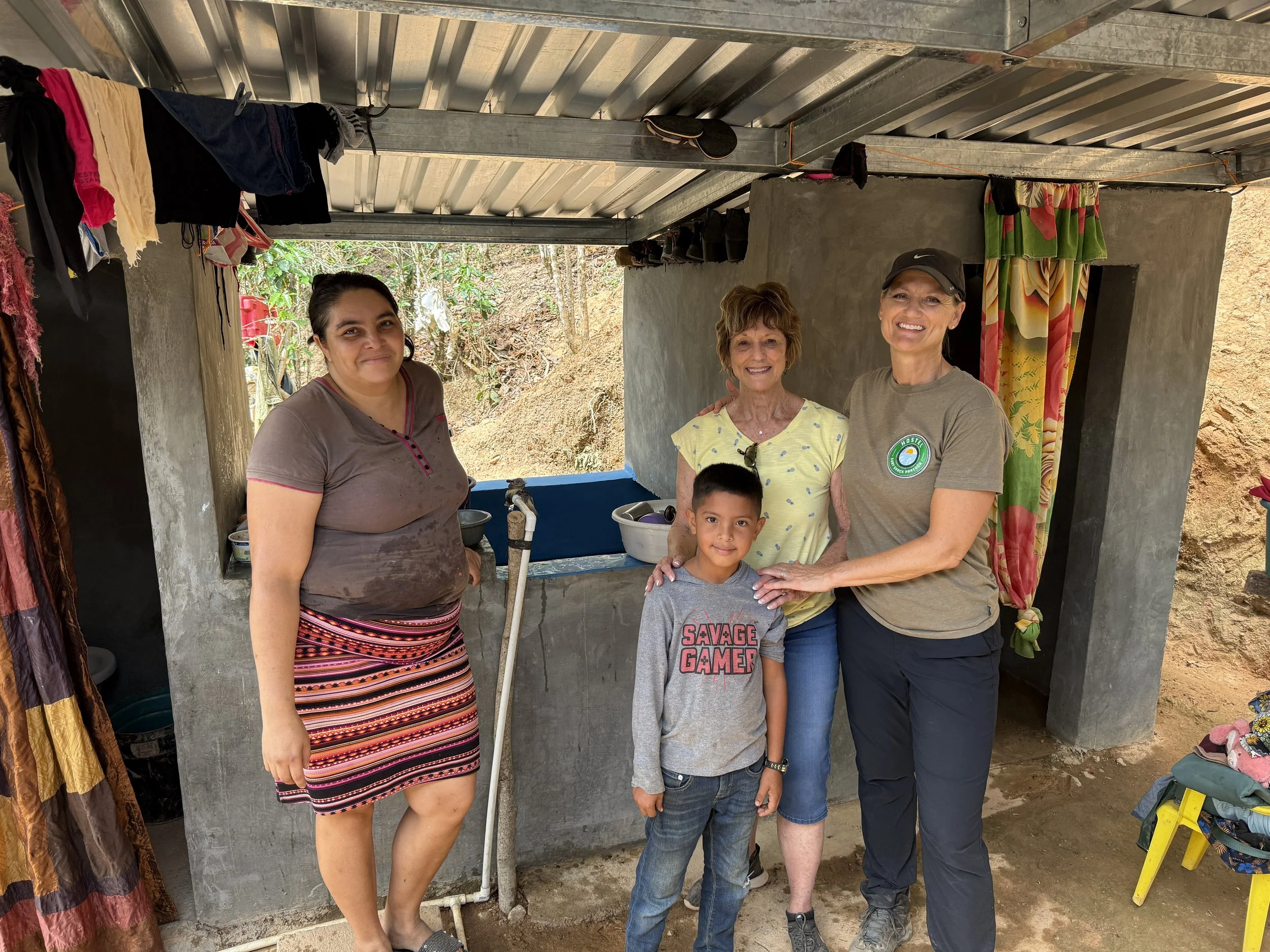 They now have a beautiful 'pila' which is a place to store the water.  They also added a shower on the right and a toilet on the left.  
