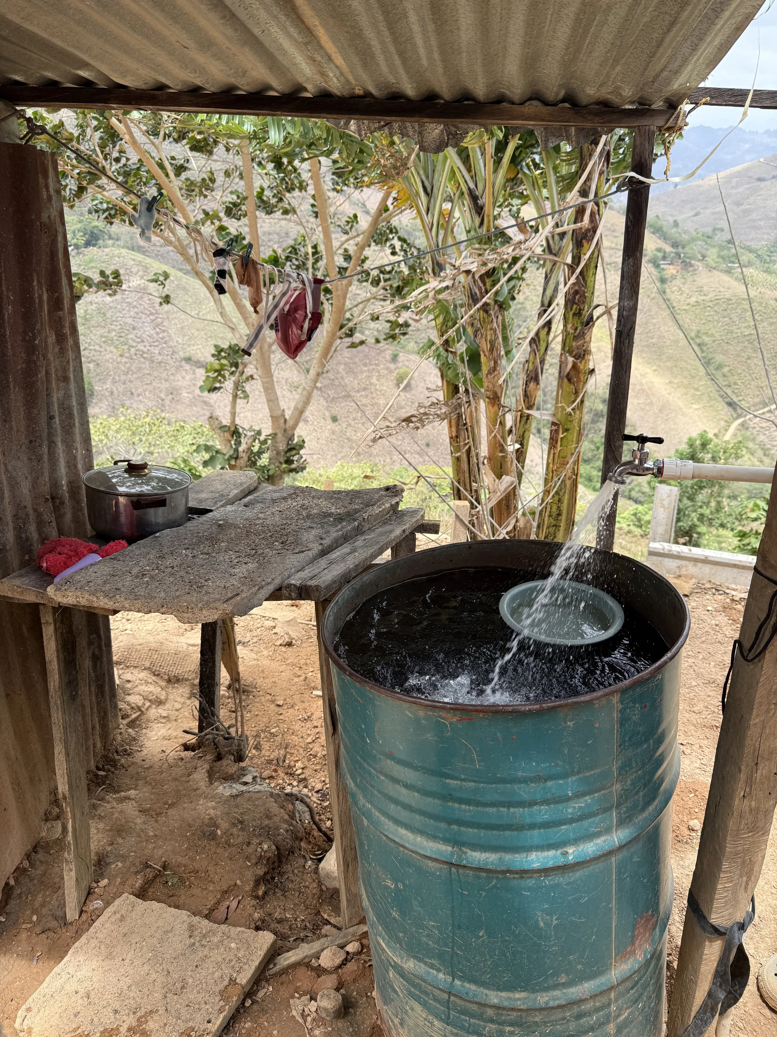 Here is another water container in one of the homes.  