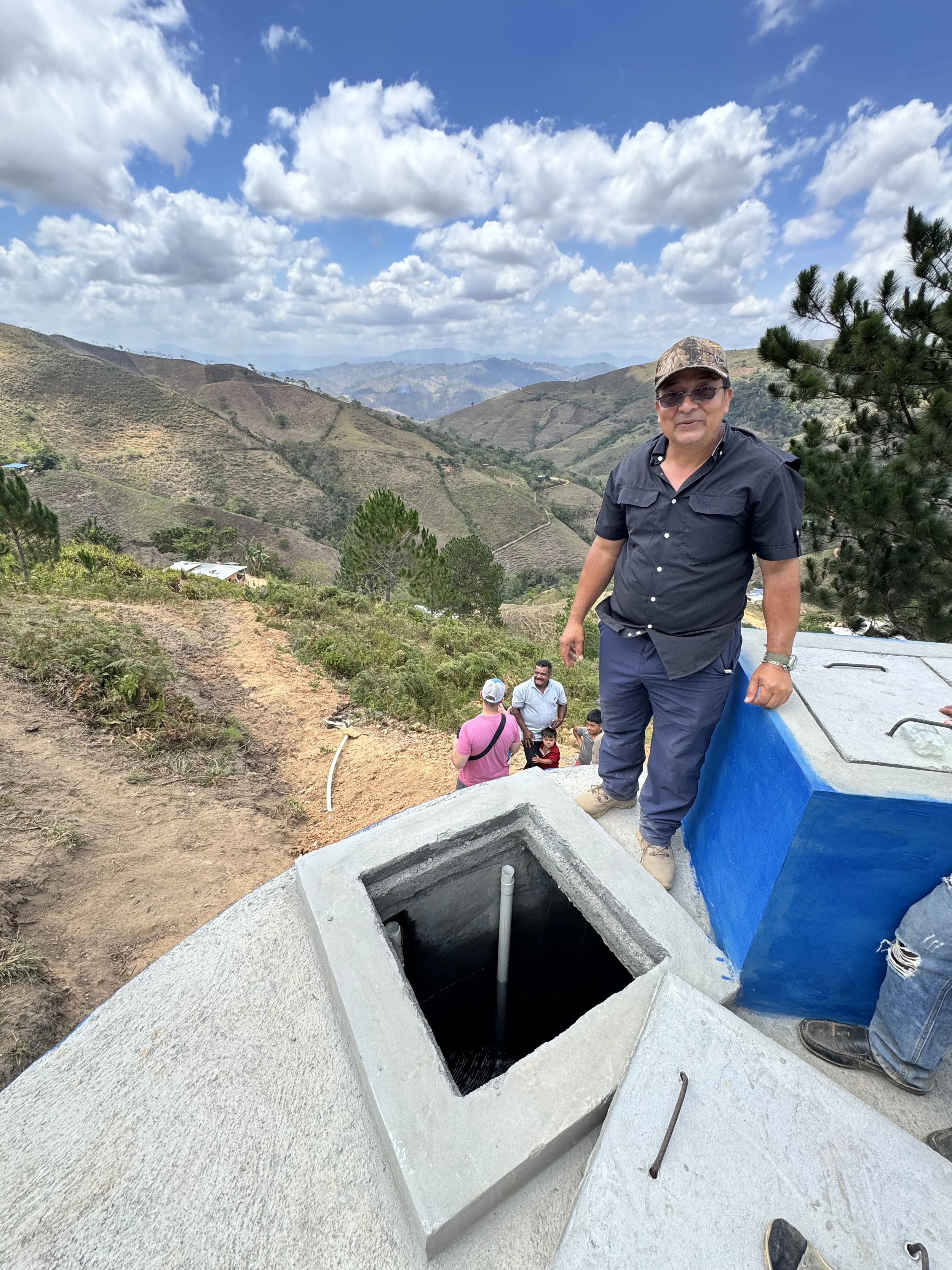 The tank has a cement lid to avoid contamination.  