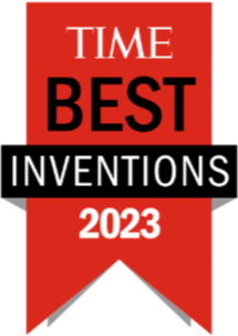 Time Best Inventions 2023 badge with red background and black and white text.