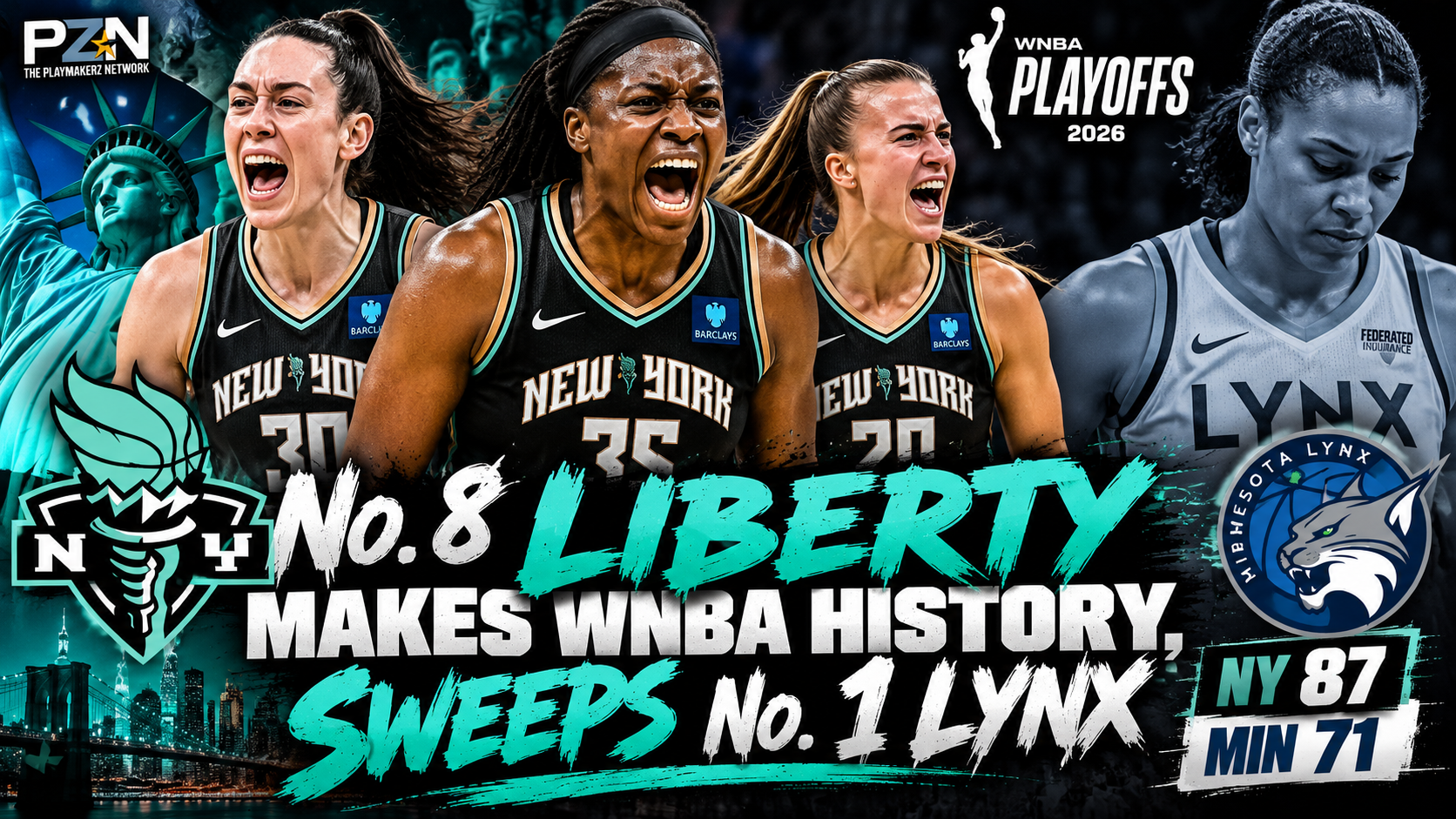 No. 8 Liberty Makes WNBA History, Sweeps No. 1 Lynx