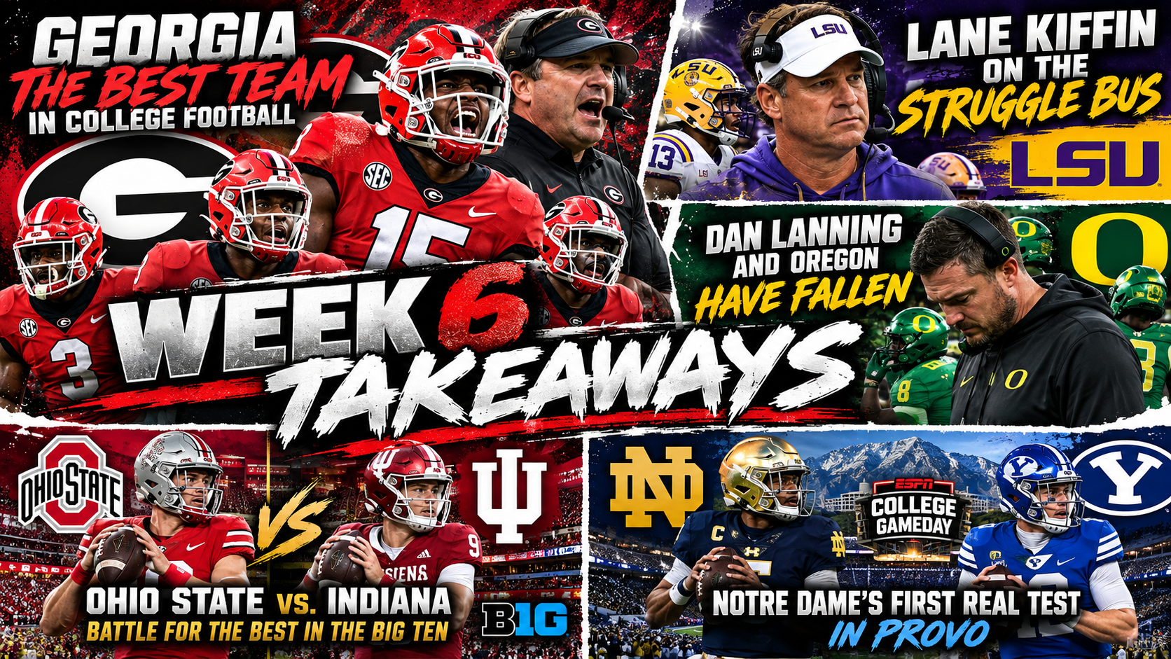 Week 6 Takeaways: Georgia Is College Football's Best, Kiffin Struggles, Oregon Falls and Week 7 Looms Large