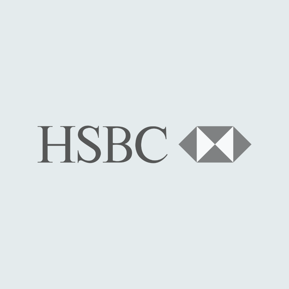 HSBC logo. Past clients include HSBC employees.