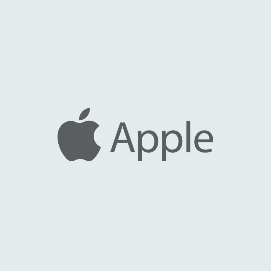 Apple logo. Past clients include Apple employees.