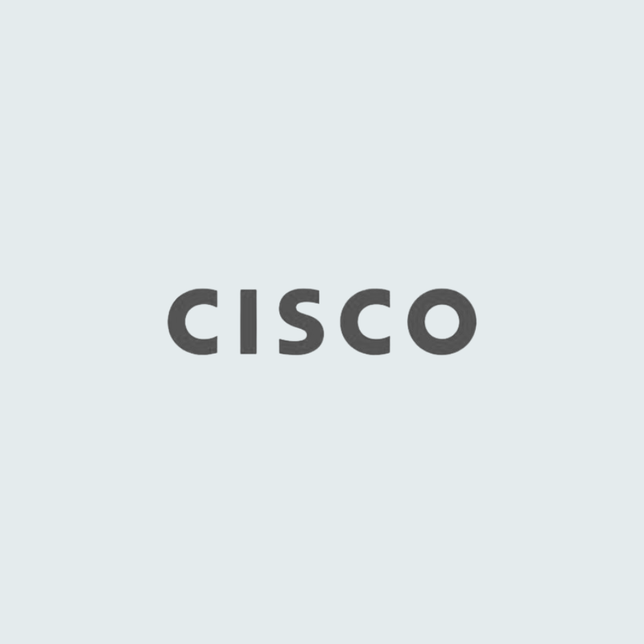 Cisco logo. Past clients include Cisco employees.