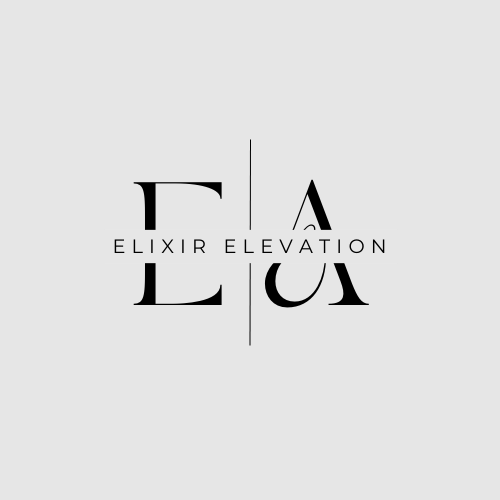 Logo with stylized letters 'E' and 'A' divided by a vertical line, with the words 'Elixir Elevation' in the center.