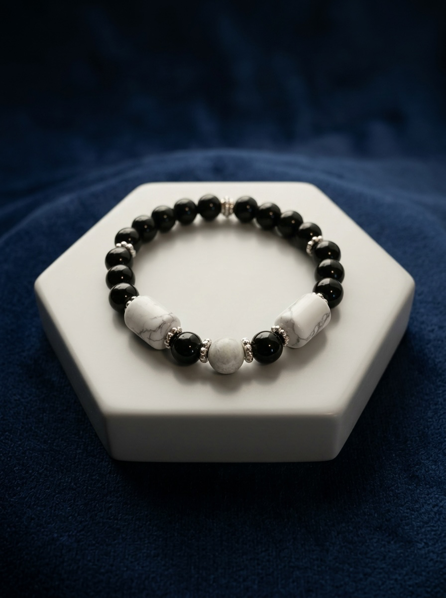 Onyx Balance Howlite Bracelet