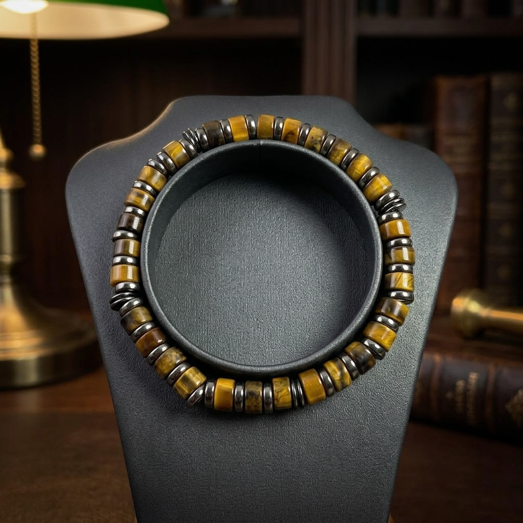 Golden Ember  Tigers Eye Heishi Bracelet