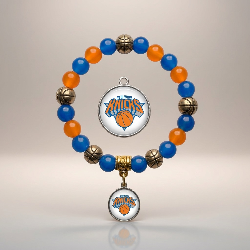 Custom NBA Team Color Beaded Bracelet – Personalized Basketball Fan Jewelry