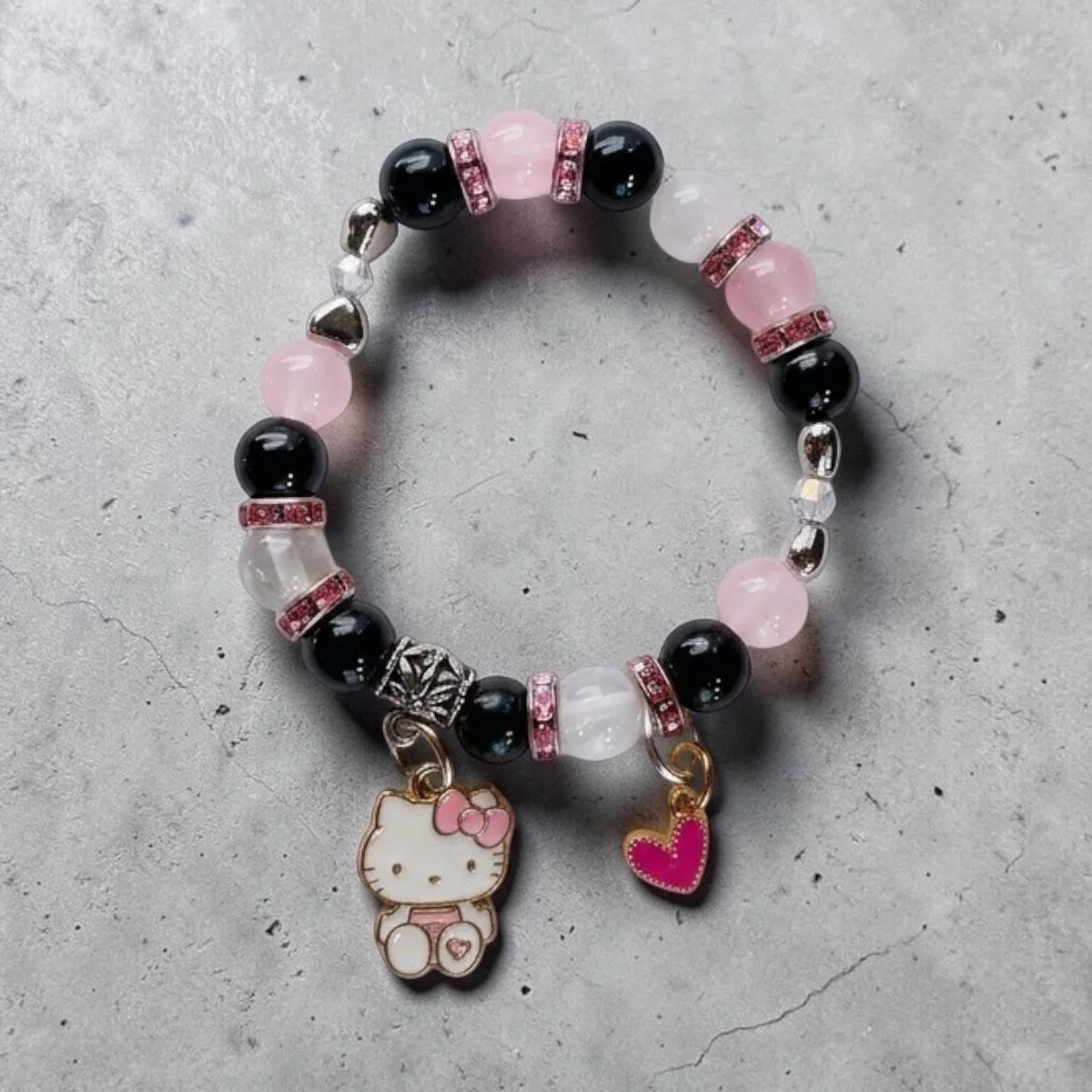 DIY Hello Kitty pink Charm Bead Bracelet Kit