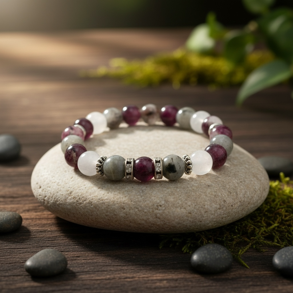 Colorful Tourmaline Bead Bracelet – Natural Gemstone Stretch Jewelry