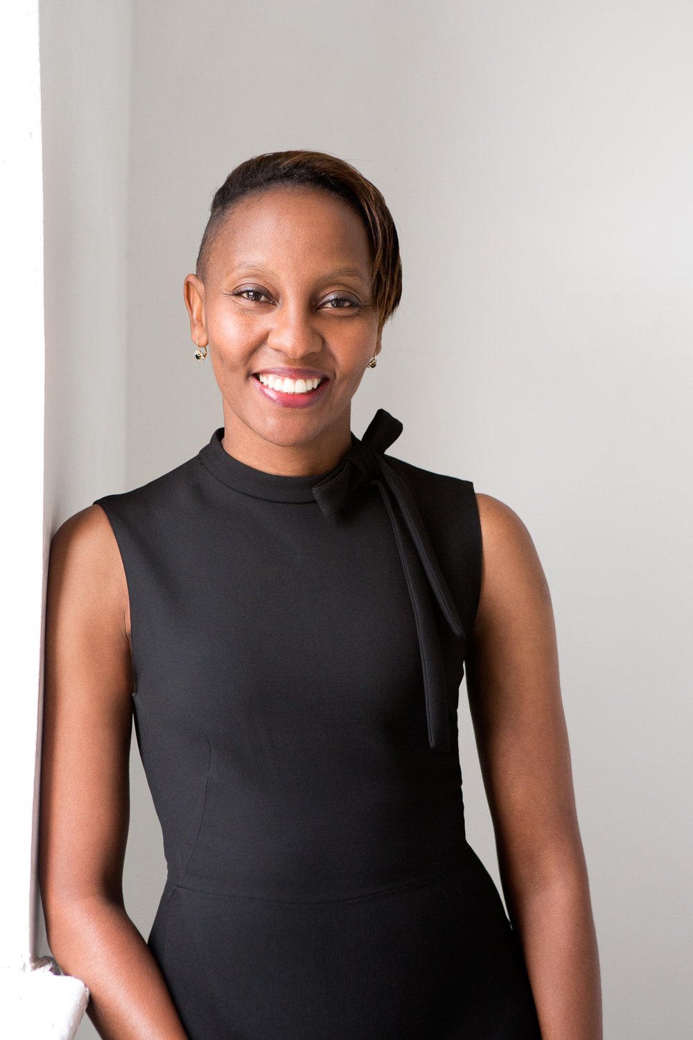 Woman black executive headshot in Brooklyn studio