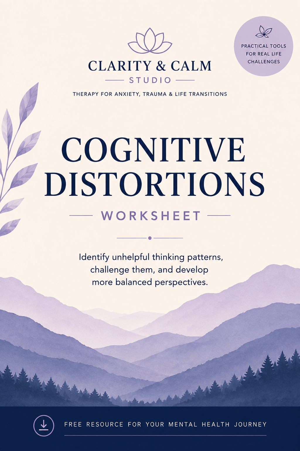 Cognitive Distortions PDF Worksheet