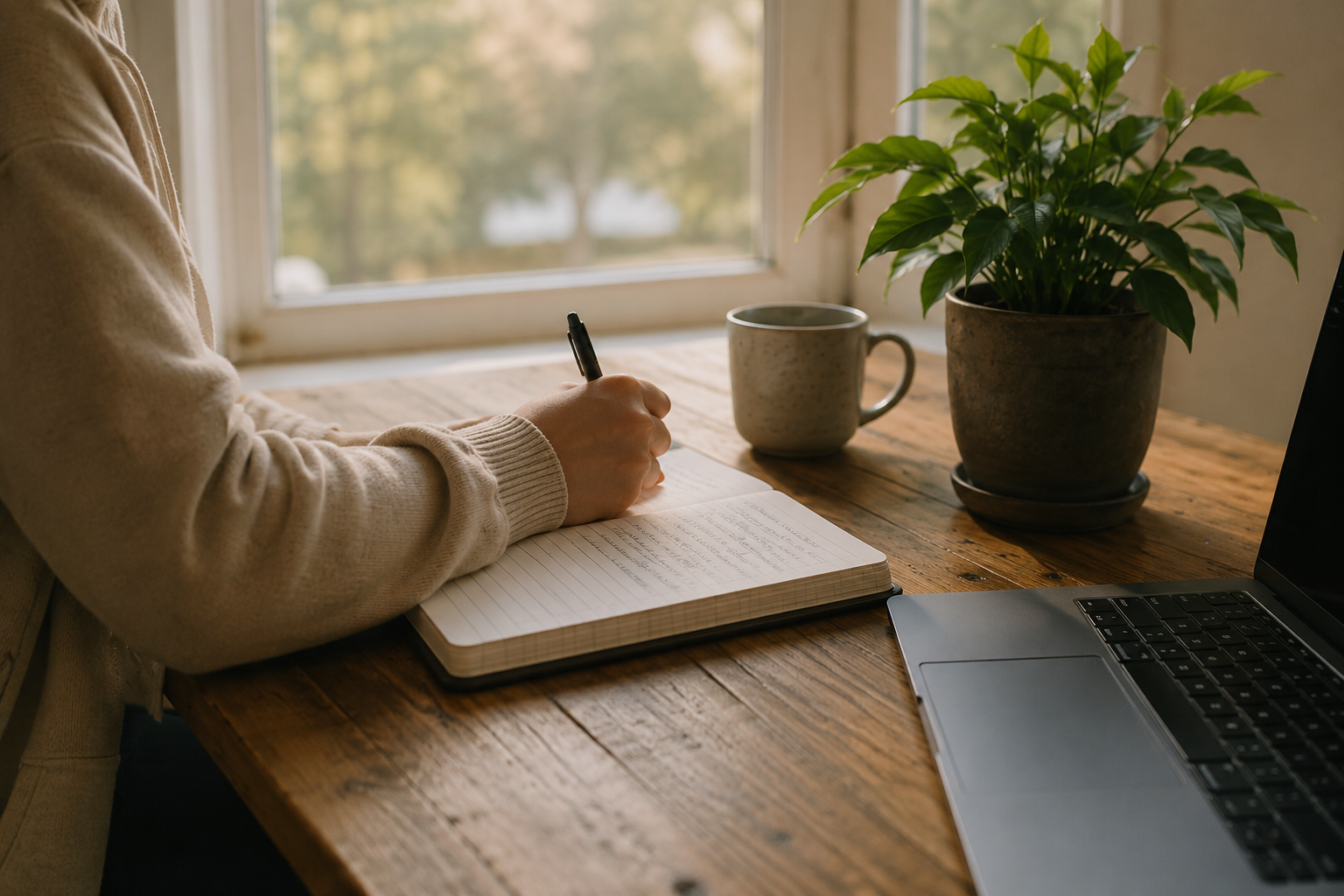 Goal setting and personal growth coaching session workspace.