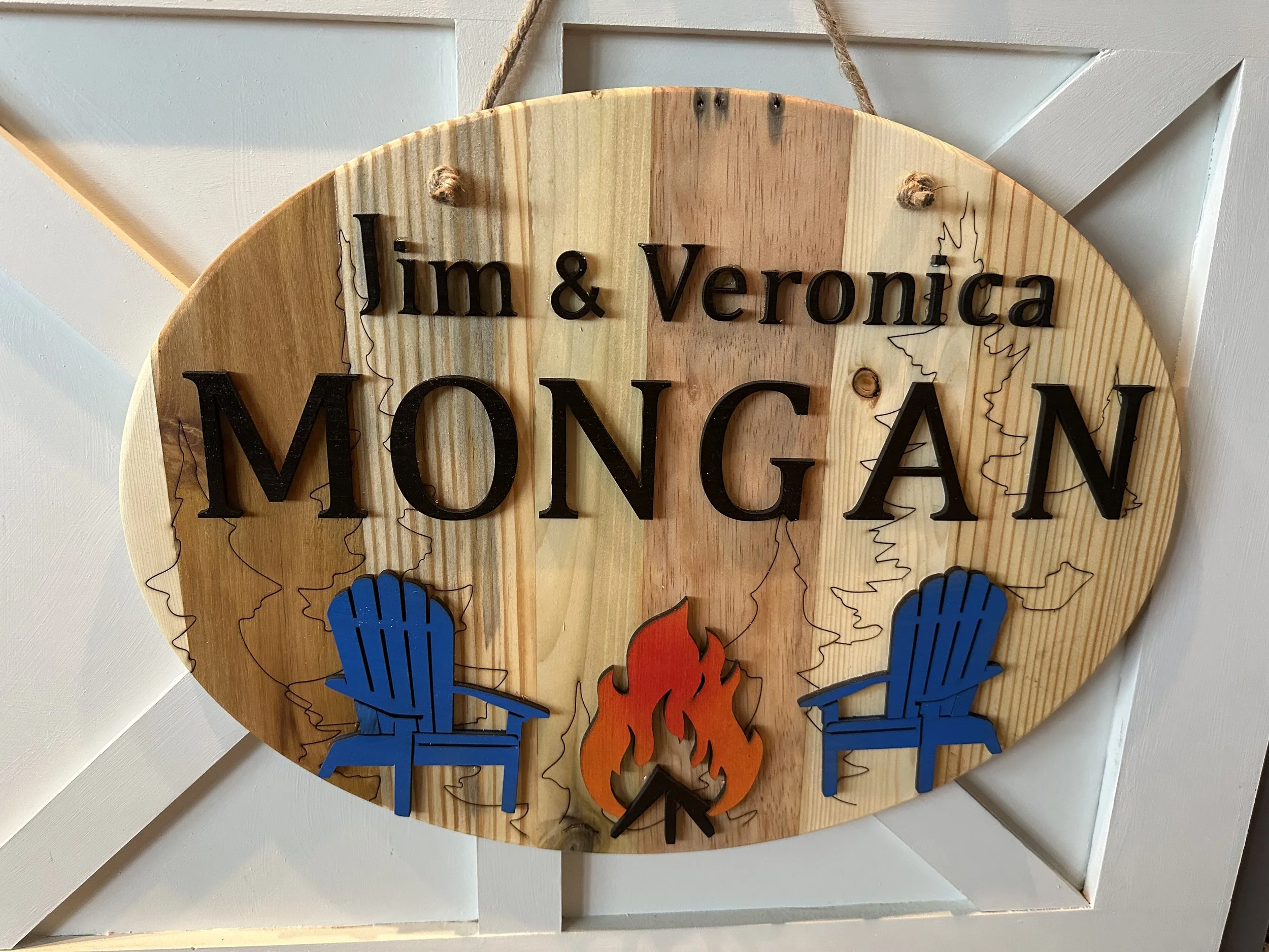 Name Camping Spot Sign Hanging